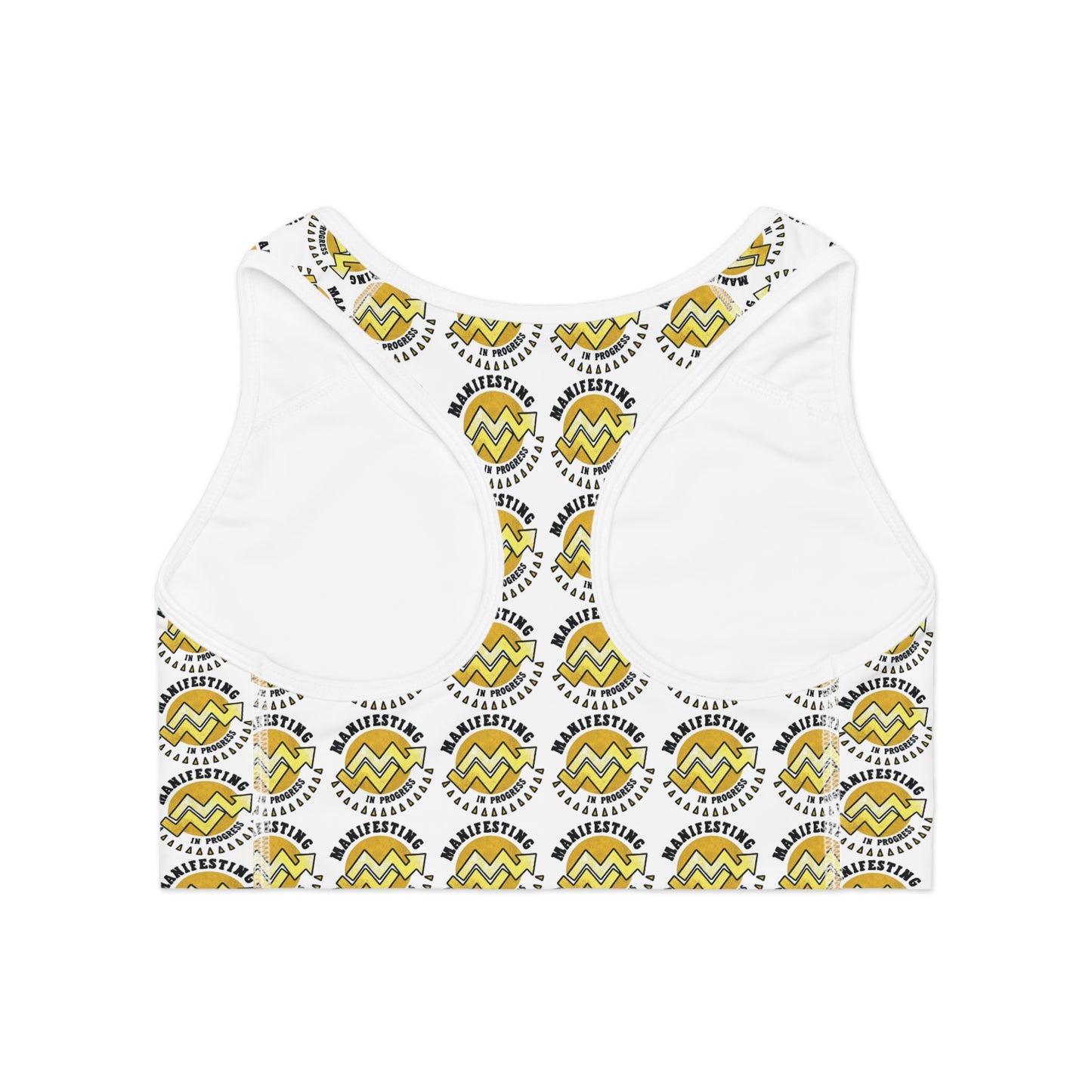 Positive Vibes Sports Bra with Motivational Design