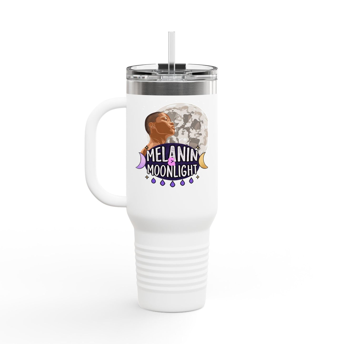 Personalized Insulated Travel Mug - 40oz Moonlight Design