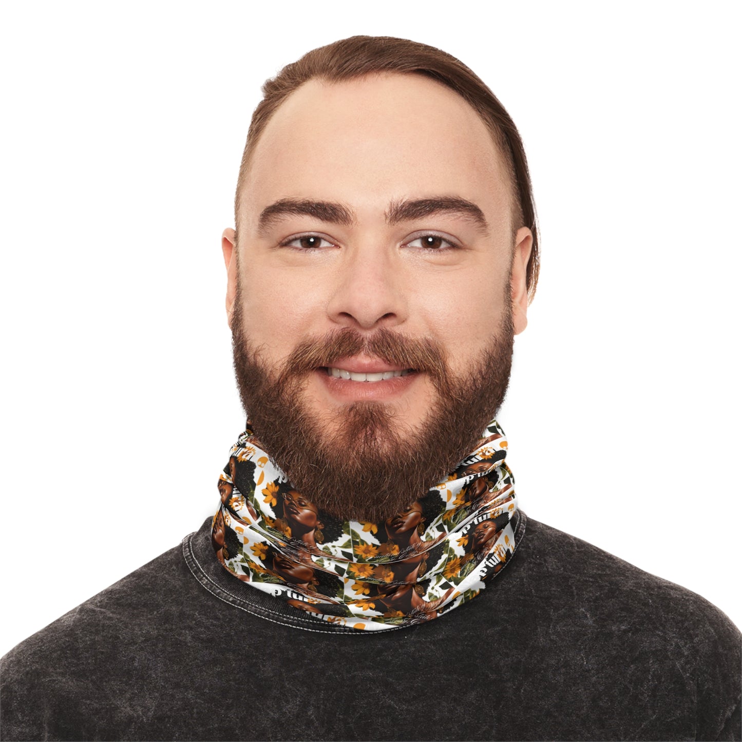 Artistic Winter Neck Gaiter with Drawstring - Cozy & Stylish Accessory for Cold Days