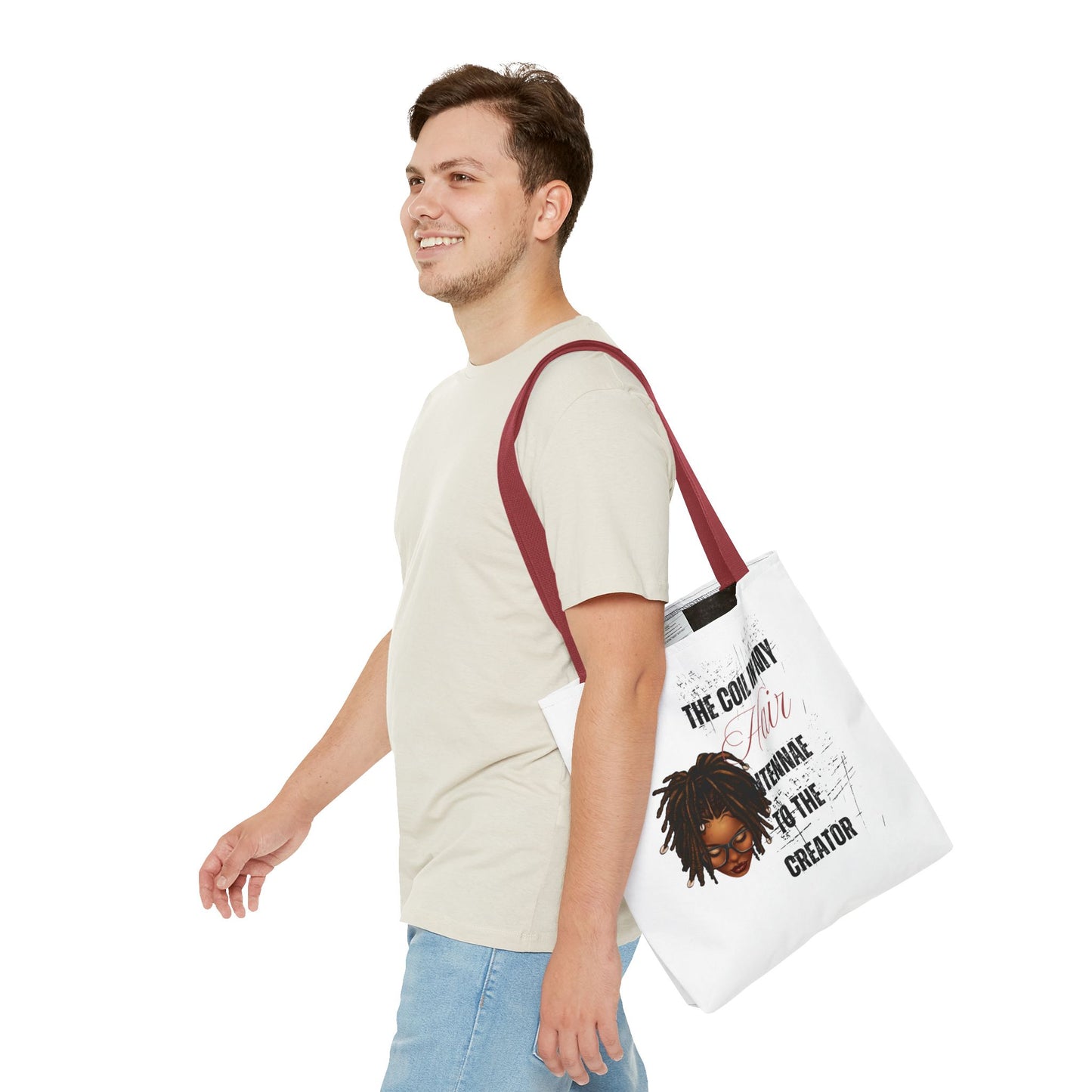 Empowering Black Hair Tote Bag - 'The Coil in My Hair' Design