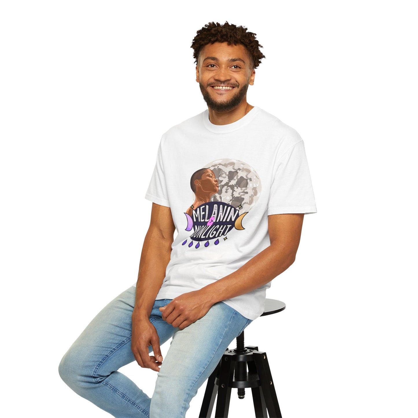 Melanin & Moonlight Unisex Garment-Dyed T-Shirt - Celebrate Cultural Heritage