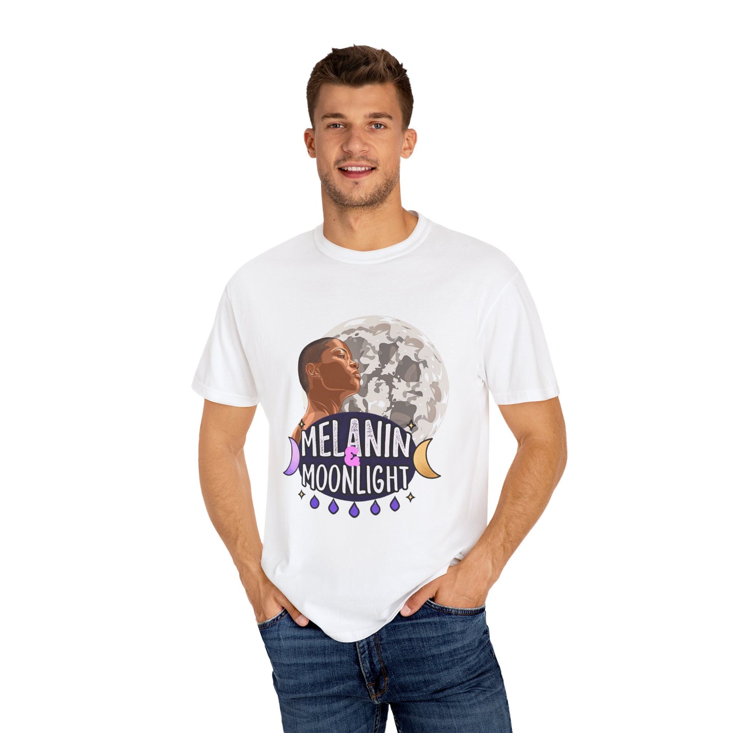 Melanin & Moonlight Unisex Garment-Dyed T-Shirt - Celebrate Cultural Heritage