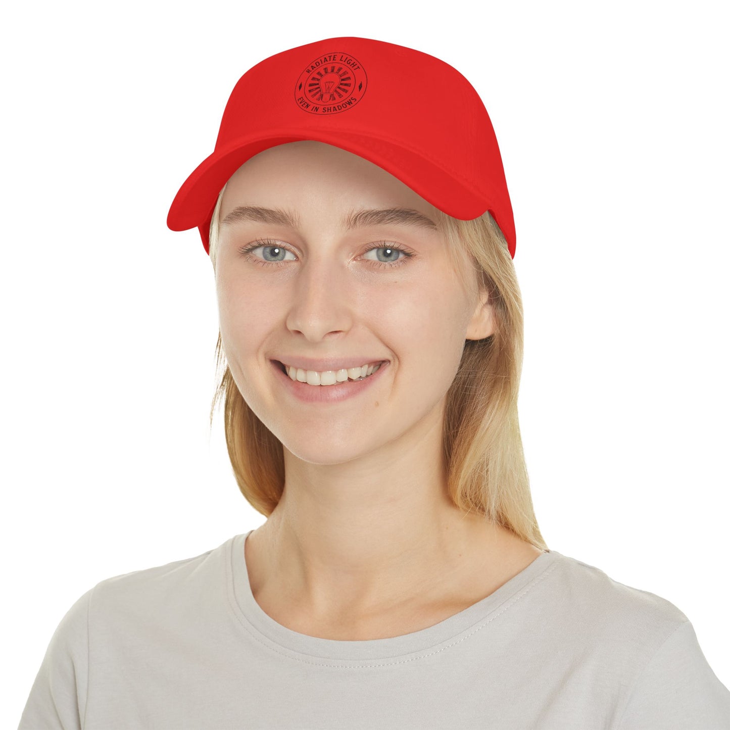 Radiate Light Low Profile Baseball Cap - Bold Red Hat for Everyday Style
