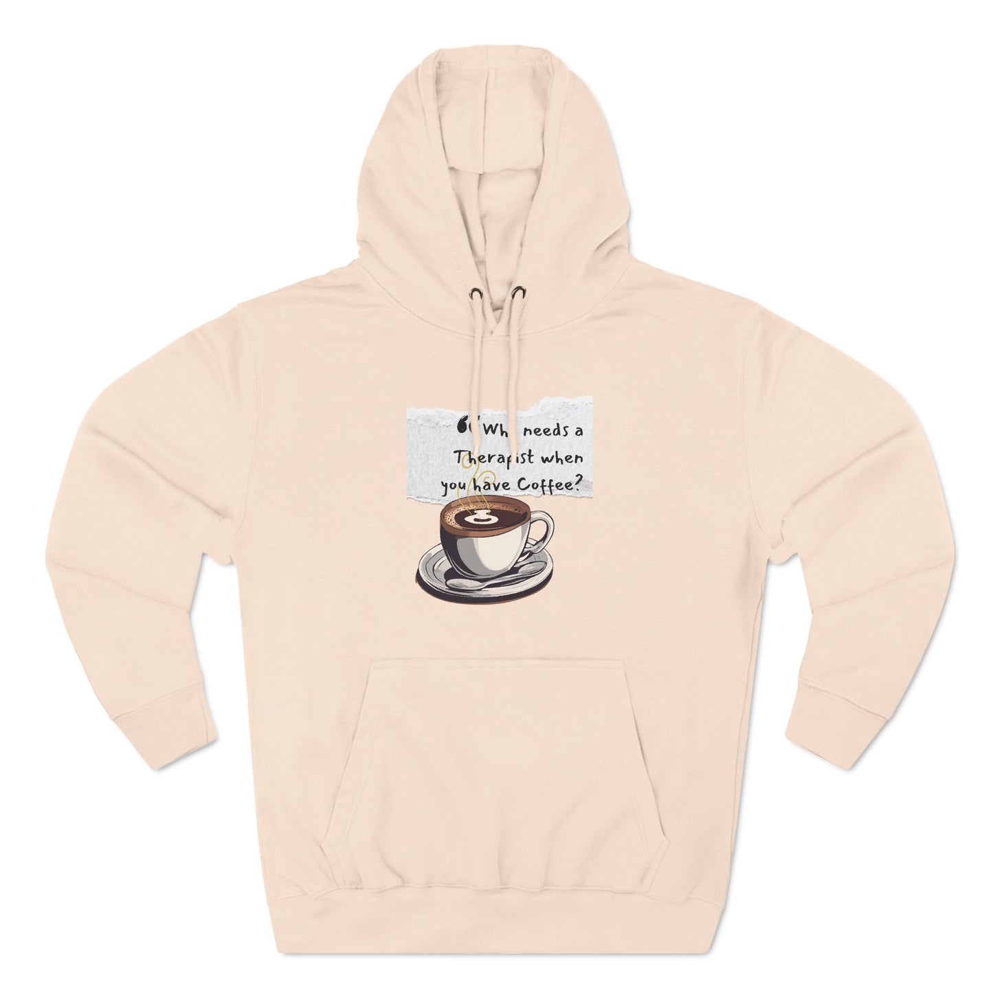 Funny Coffee Therapy Fleece Hoodie - Perfect for Coffee Lovers