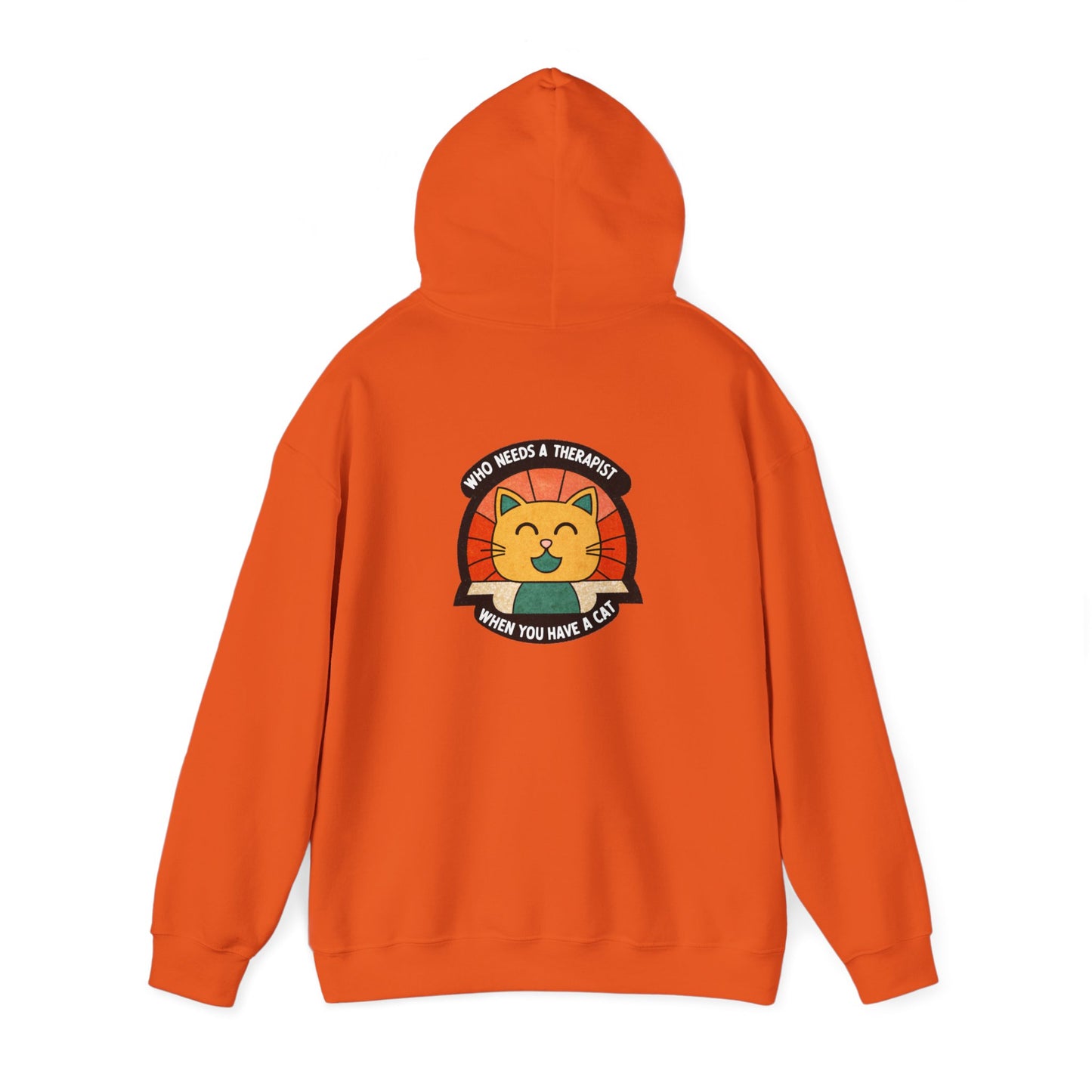 Funny Cat Sweatshirt - 'Who Needs a Therapist When You Have a Cat?' Unisex Hoodie