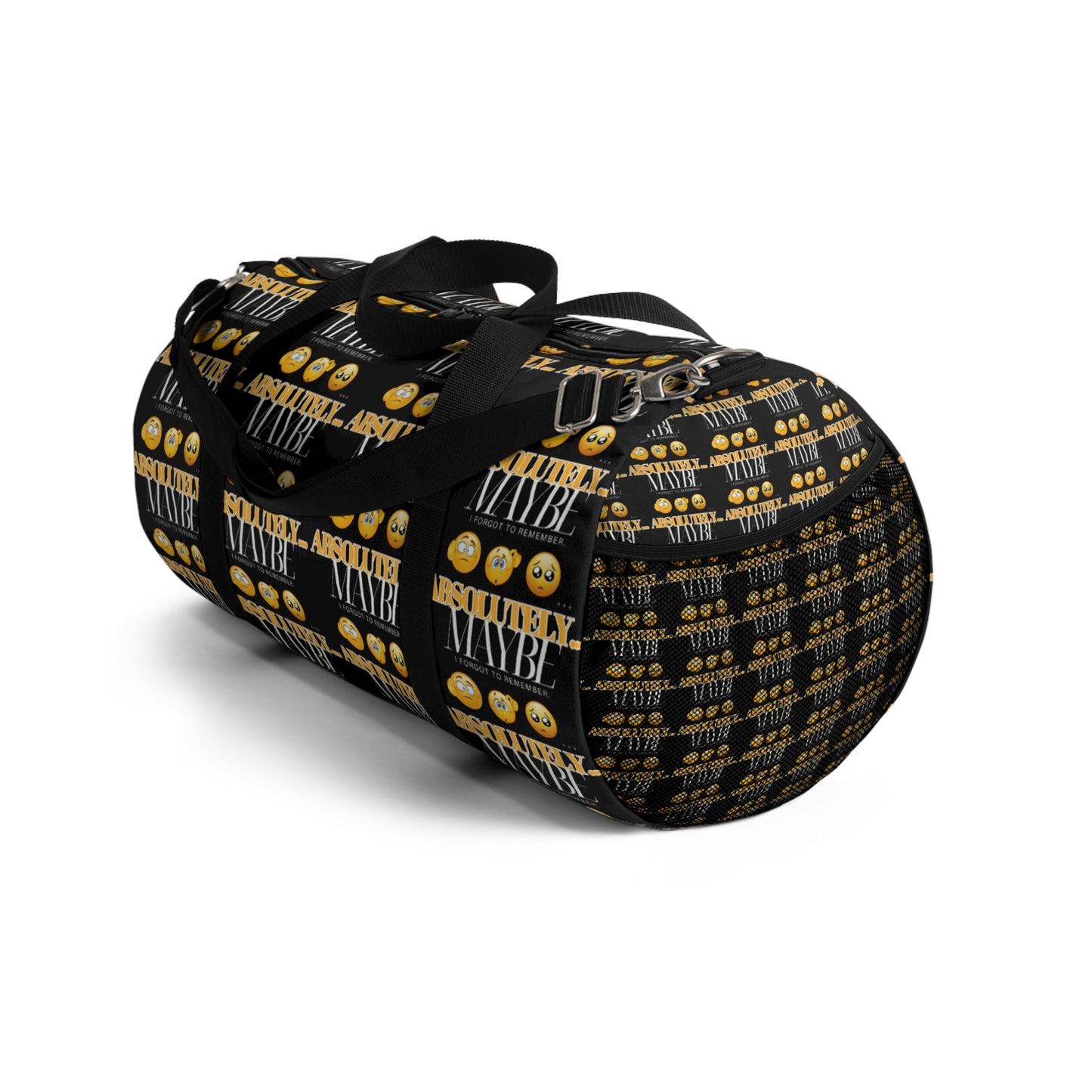 Bold "Absolutely Maybe" Duffel Bag for Travel and Fitness