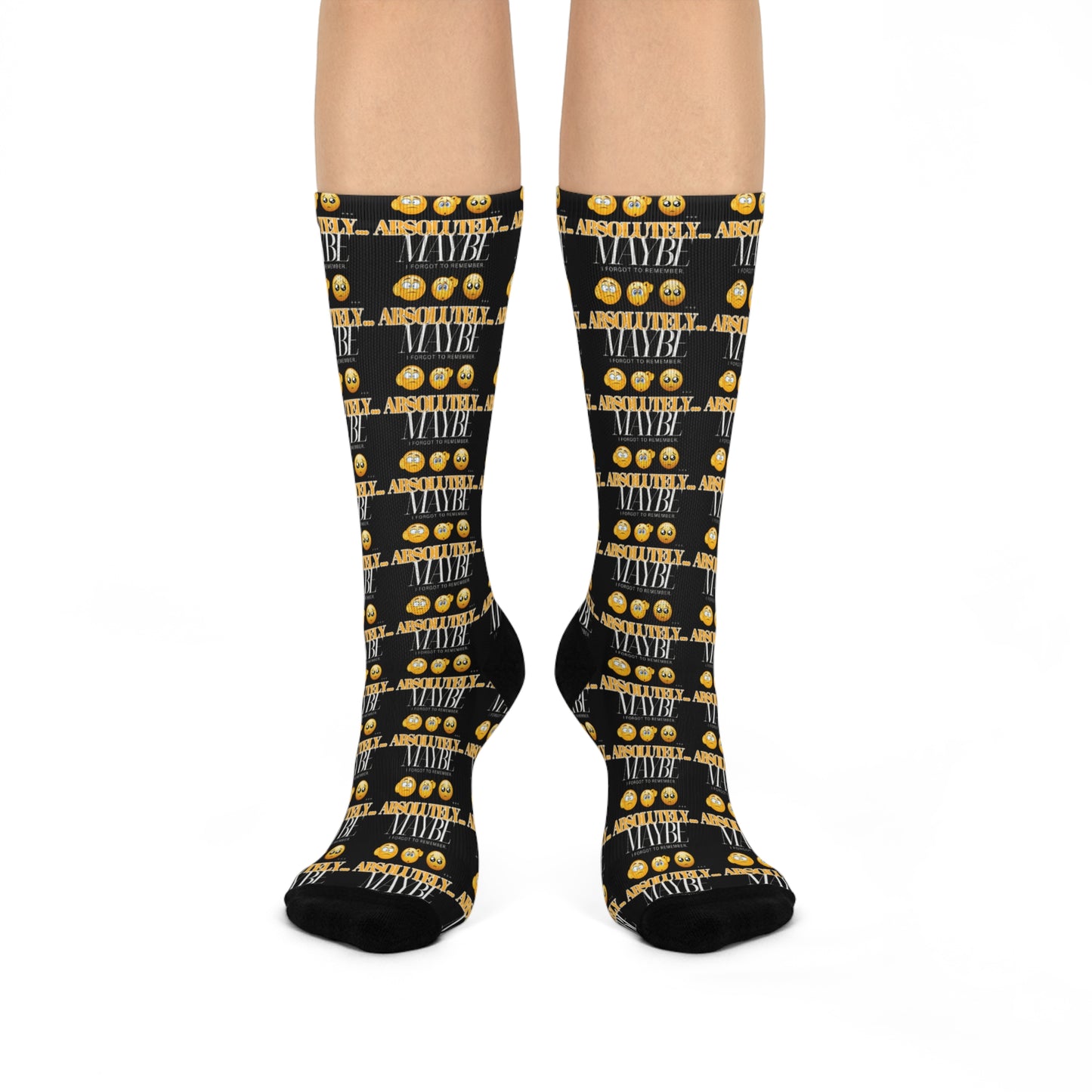 Mood-Boosting Cushioned Crew Socks - Fun Design for Everyday Comfort