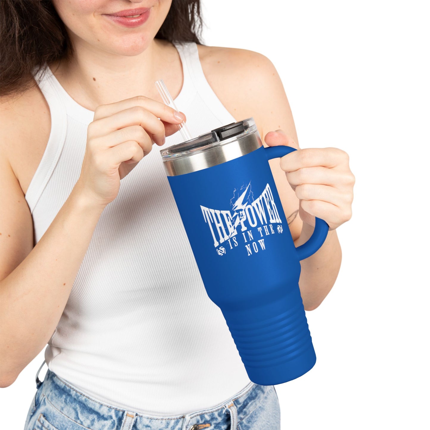 Insulated Travel Mug - "The Power is in the Now" - 40oz Red