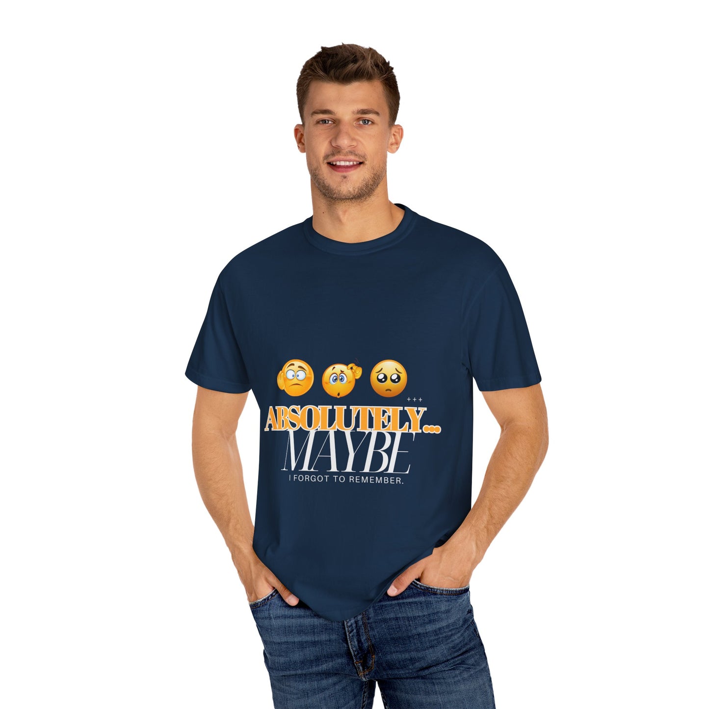 Funny Emoji Unisex T-Shirt - 'Absolutely Maybe' Design