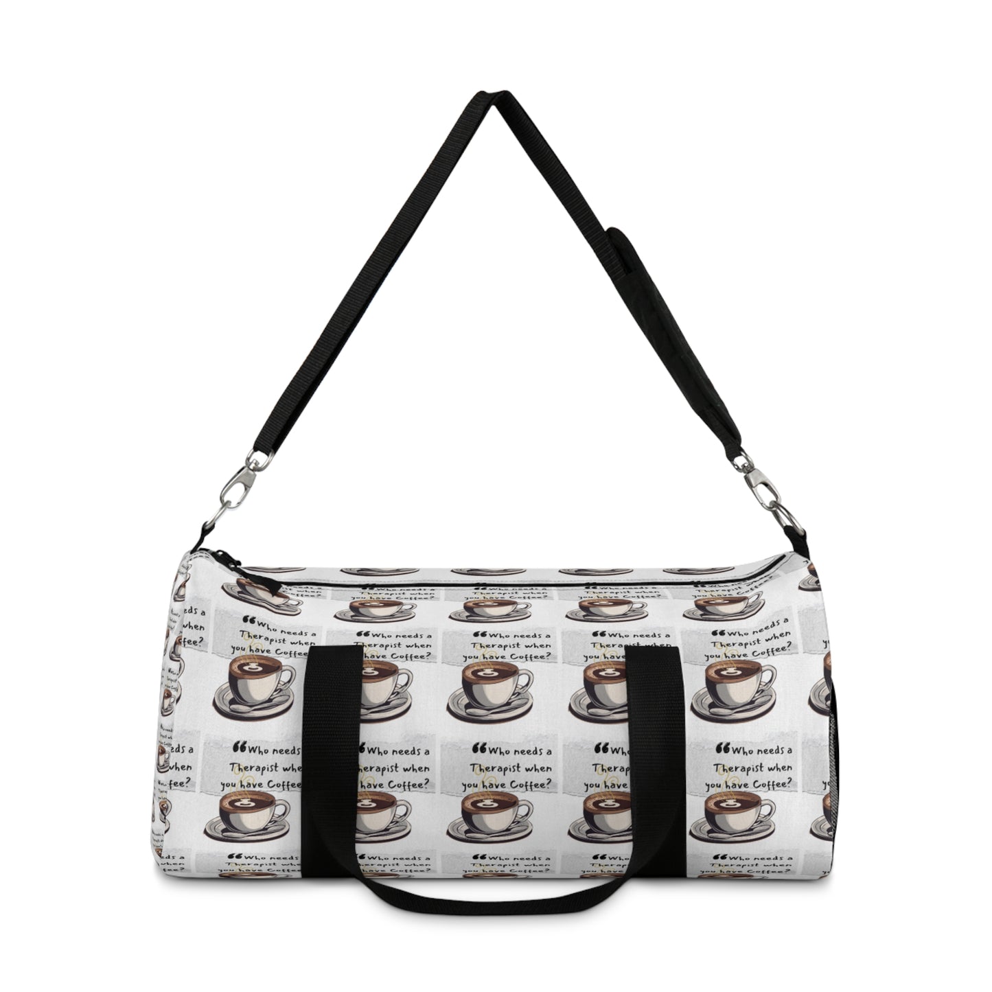 Coffee Lover's Duffel Bag - Perfect for Travel & Gym with Fun Quote