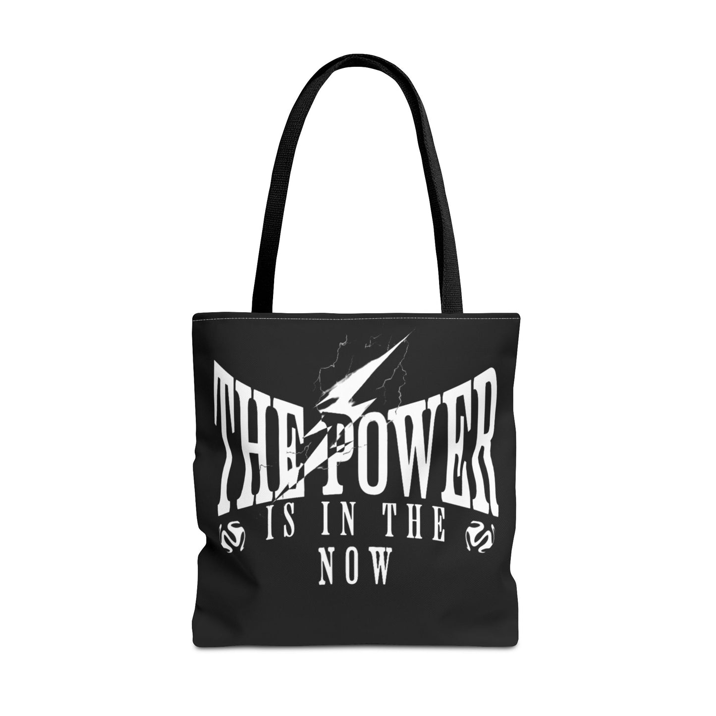 Empowerment Tote Bag - "The Power is in the Now" - Motivational Black Tote for Everyday Use
