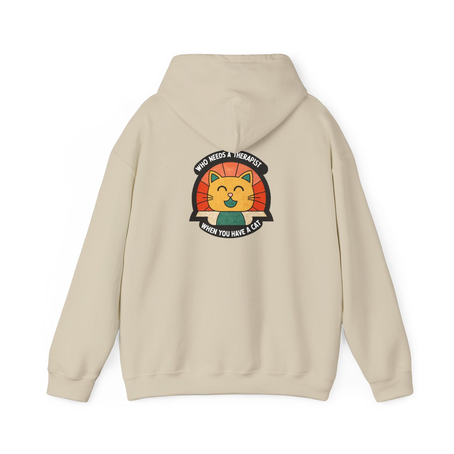 Funny Cat Sweatshirt - 'Who Needs a Therapist When You Have a Cat?' Unisex Hoodie