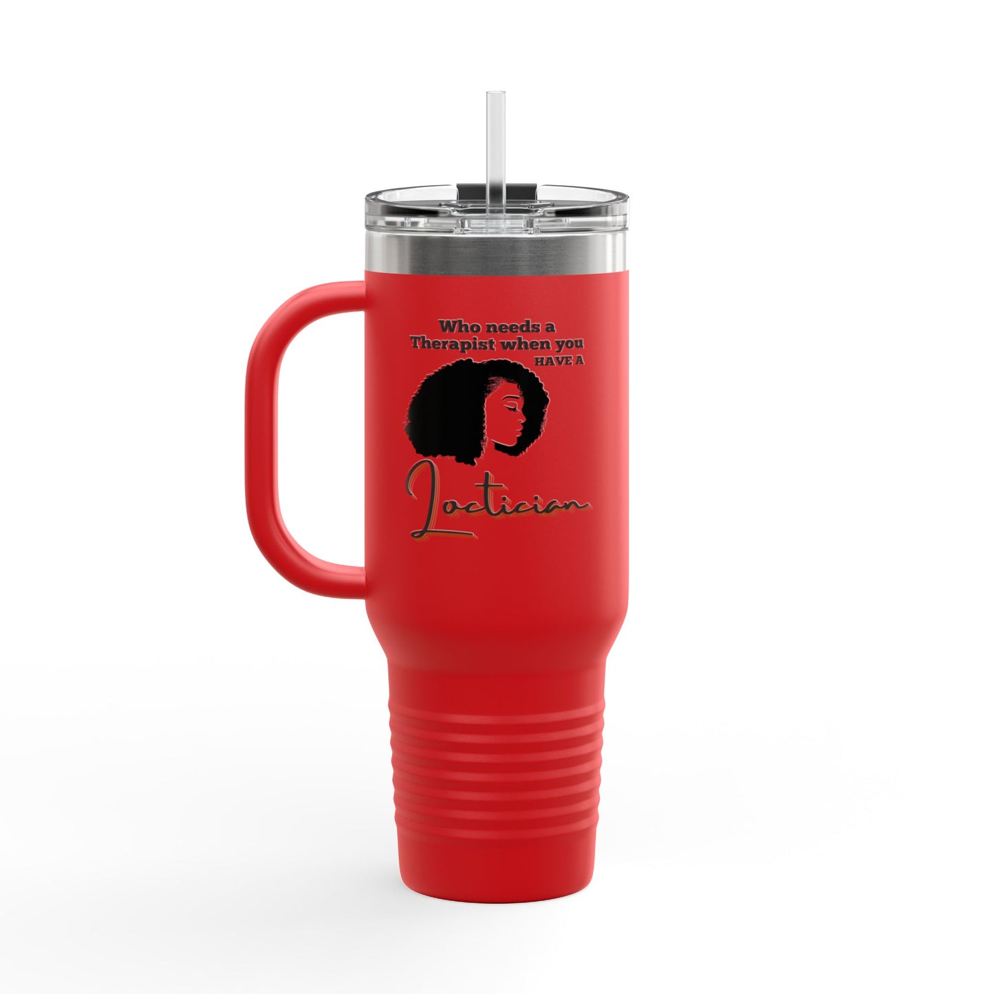Humorous Insulated Travel Mug - 40oz "Who Needs a Therapist" - Perfect Gift for Hair Stylists