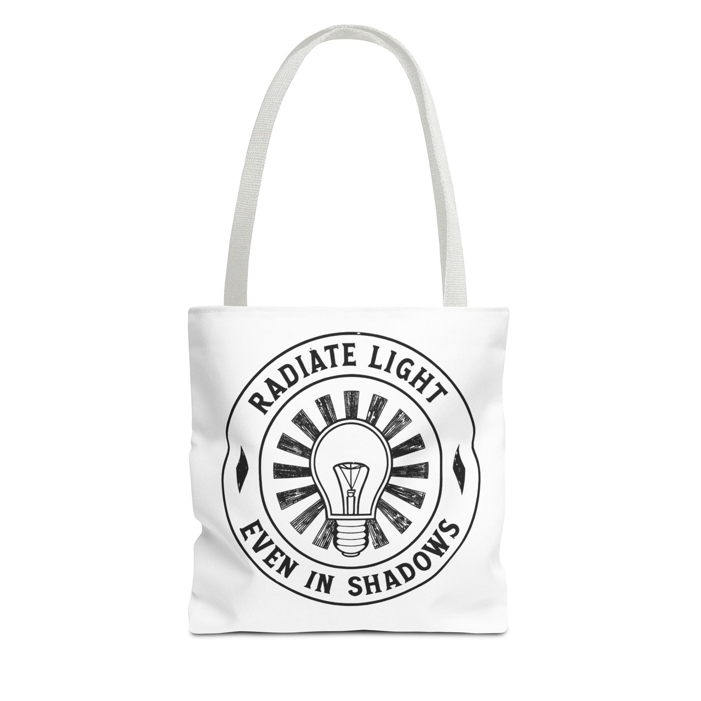 Inspirational Tote Bag - 'Radiate Light Even in Shadows'