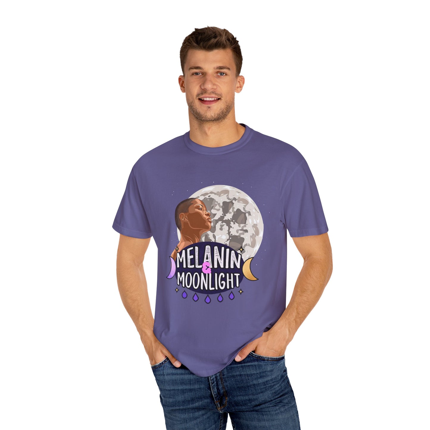 Melanin & Moonlight Unisex Garment-Dyed T-Shirt - Celebrate Cultural Heritage