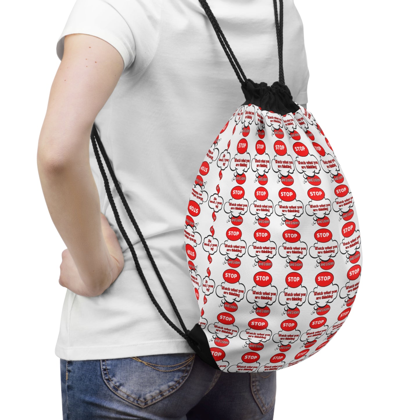 Mindfulness Drawstring Bag - 'Stop and Listen' Design