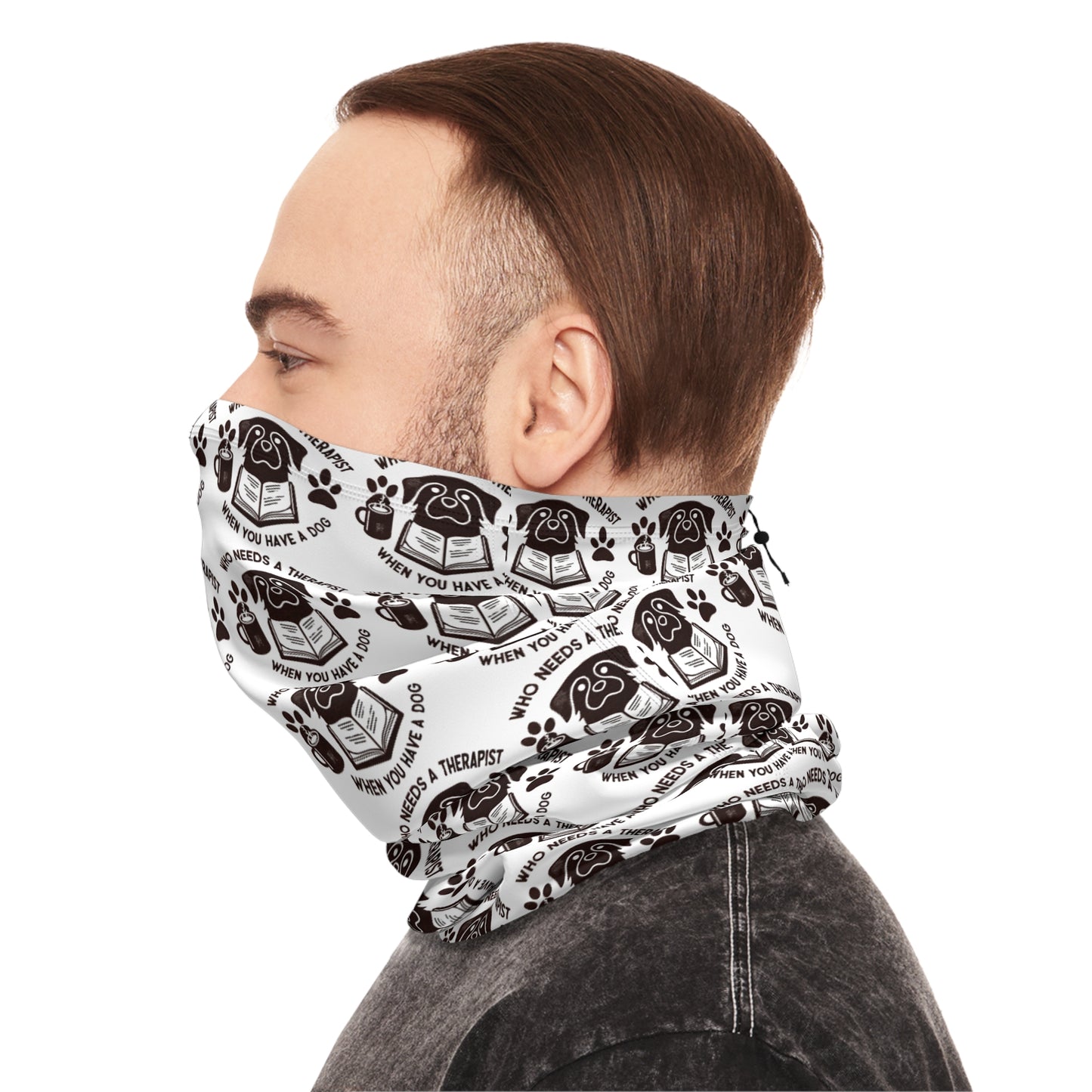 Cozy Pet Lover's Neck Gaiter with Drawstring - Perfect for Winter Adventures