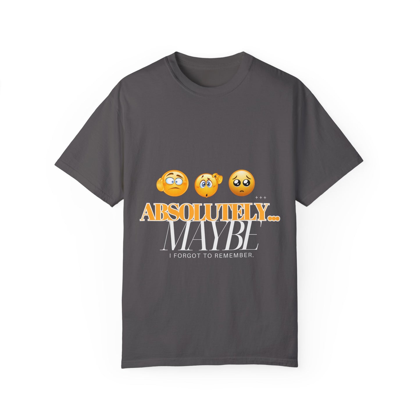 Funny Emoji Unisex T-Shirt - 'Absolutely Maybe' Design