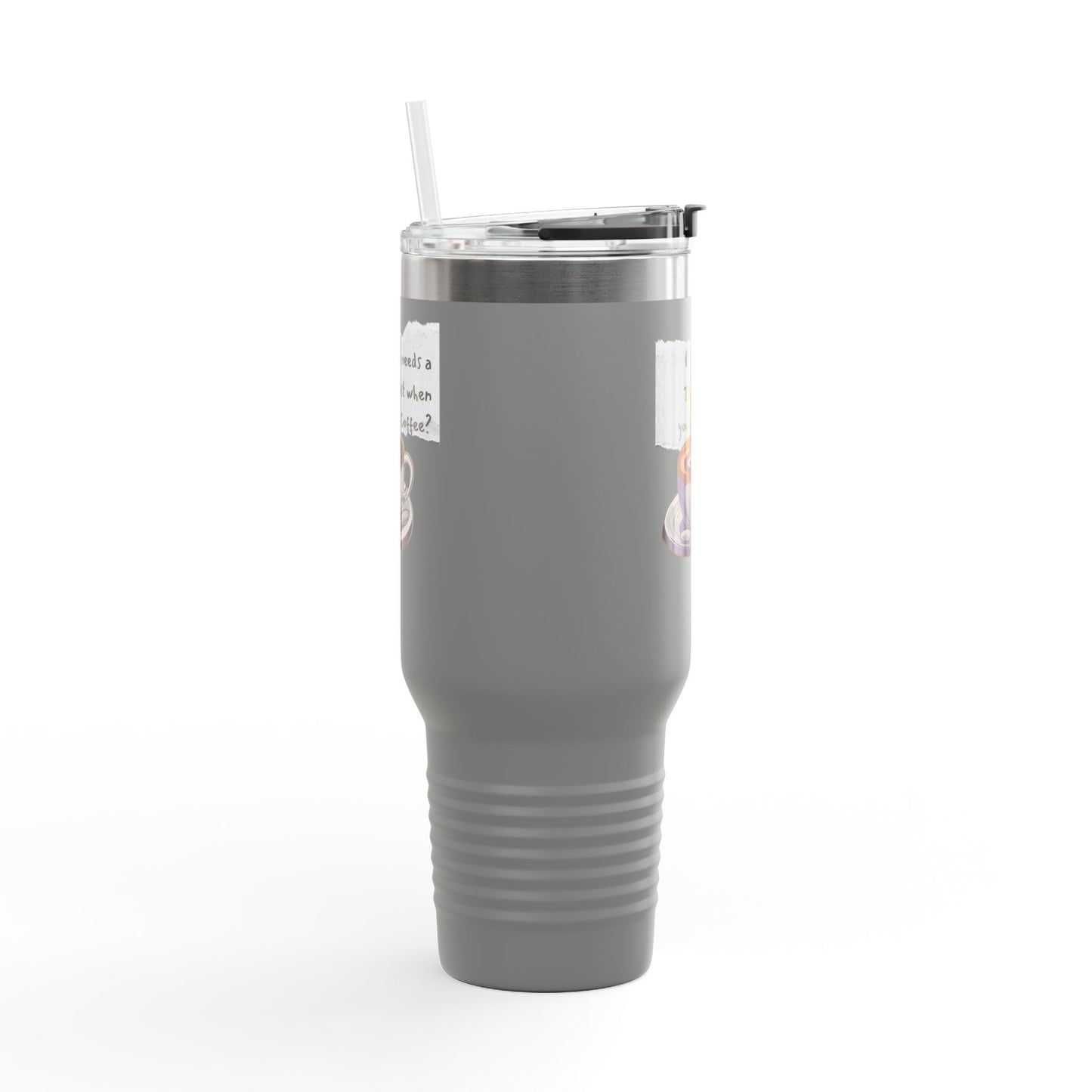 Humorous Insulated Travel Mug - 40oz with Coffee Quote