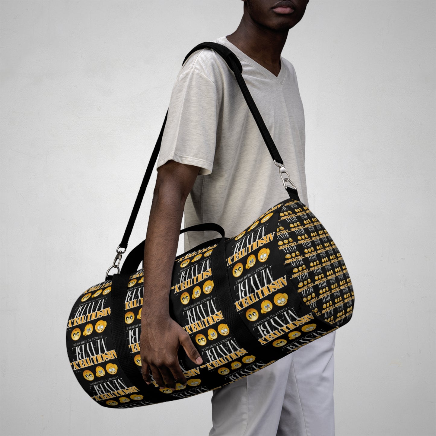 Bold "Absolutely Maybe" Duffel Bag for Travel and Fitness