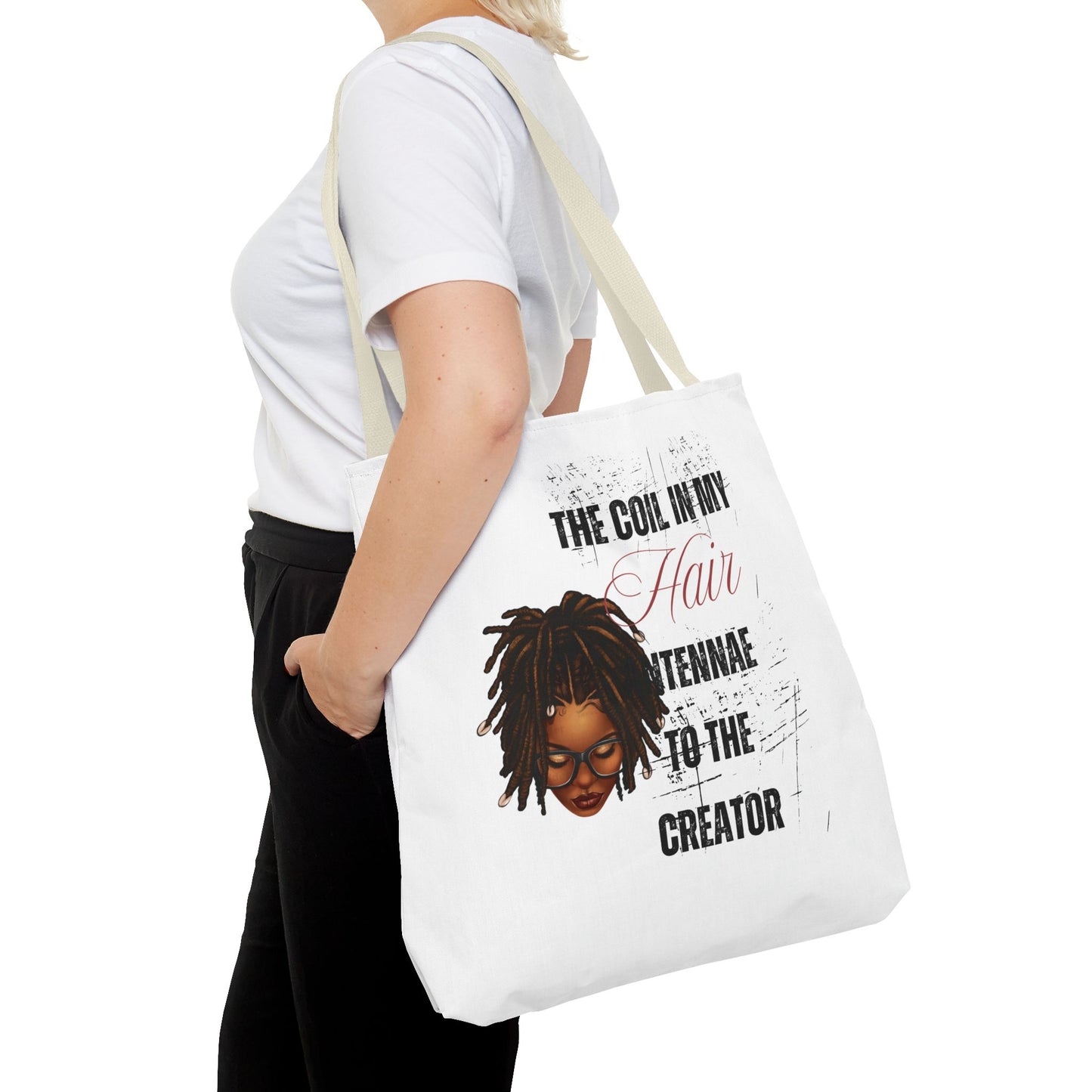 Empowering Black Hair Tote Bag - 'The Coil in My Hair' Design