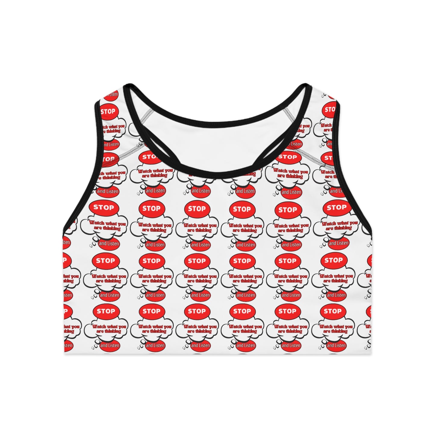 Playful Stop & Go Sports Bra - Fun Activewear for Fitness Enthusiasts