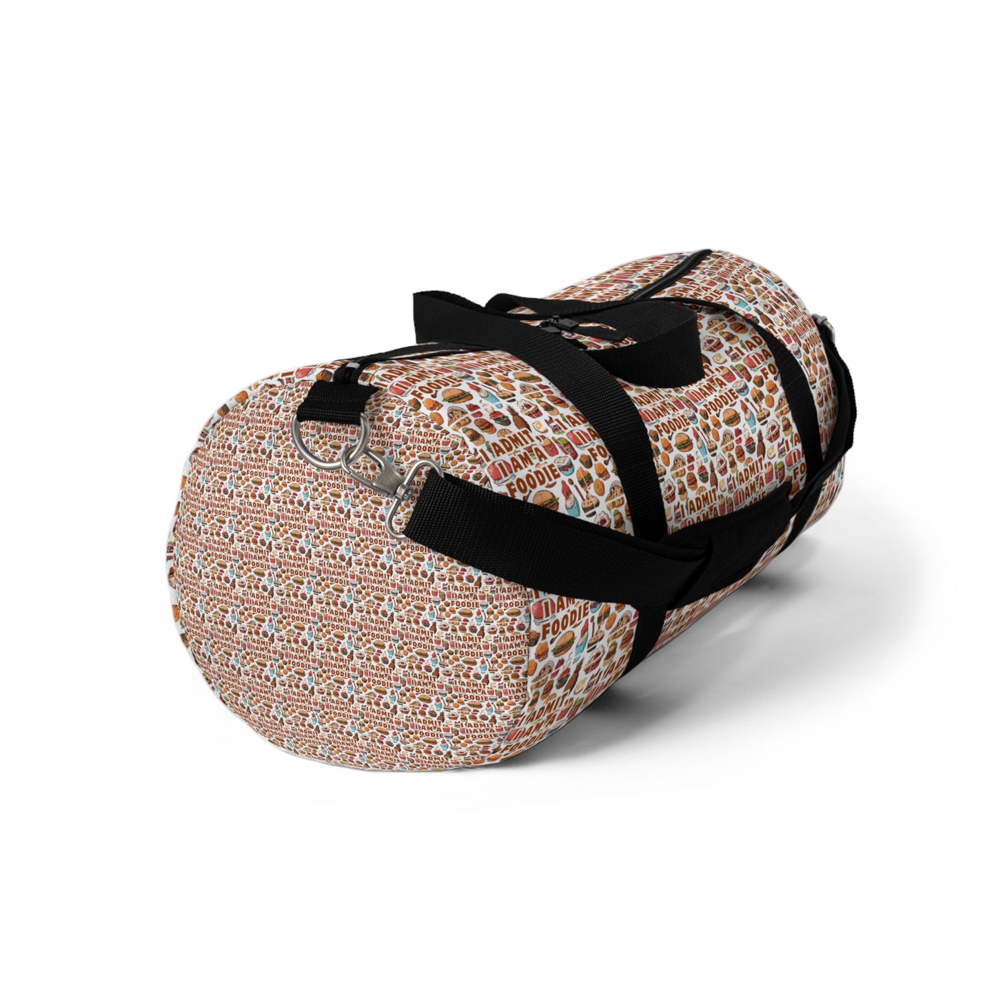 "Admit It, I'm a Foodie" Duffel Bag – Perfect for Food Lovers on the Go!