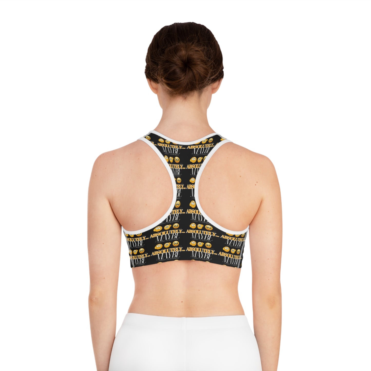Funny 'Absolutely Maybe' Sports Bra for Active Lifestyle