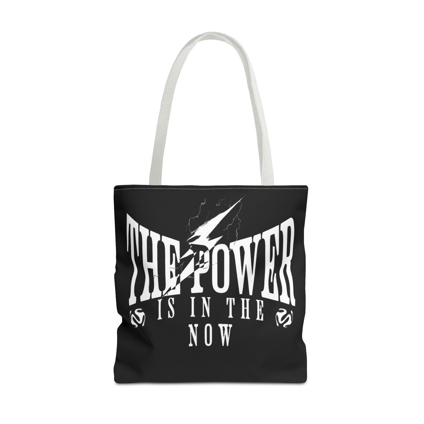 Empowerment Tote Bag - "The Power is in the Now" - Motivational Black Tote for Everyday Use