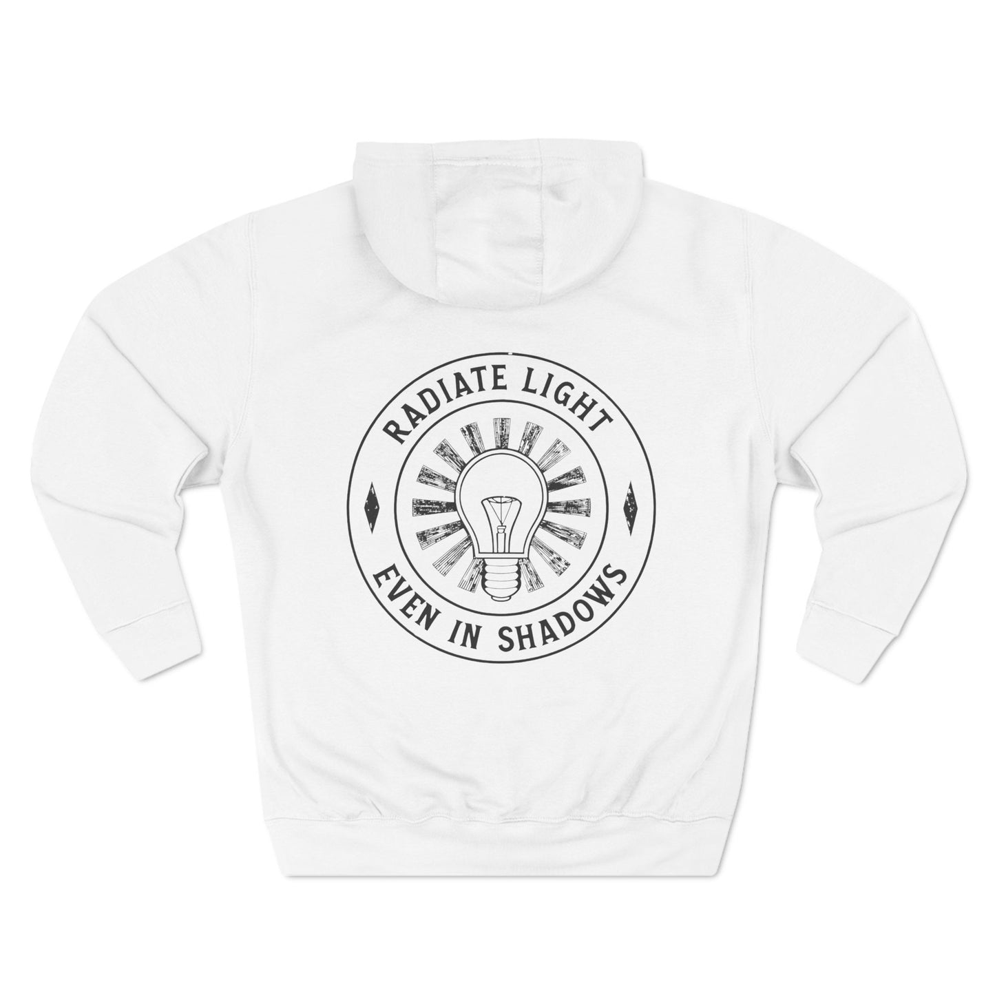 Radiate Light Fleece Hoodie - Inspirational Design for Comfort and Style