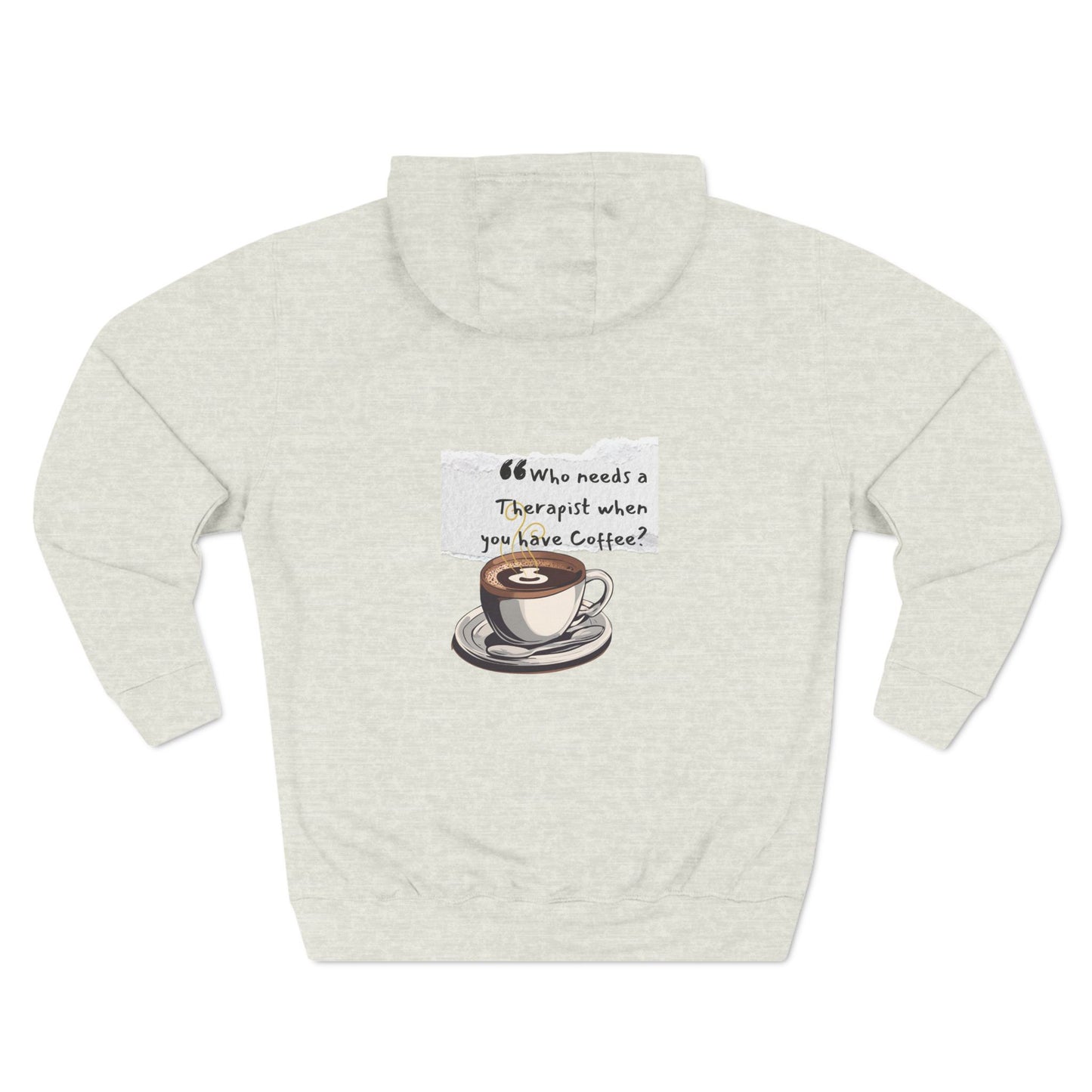 Funny Coffee Therapy Fleece Hoodie - Perfect for Coffee Lovers