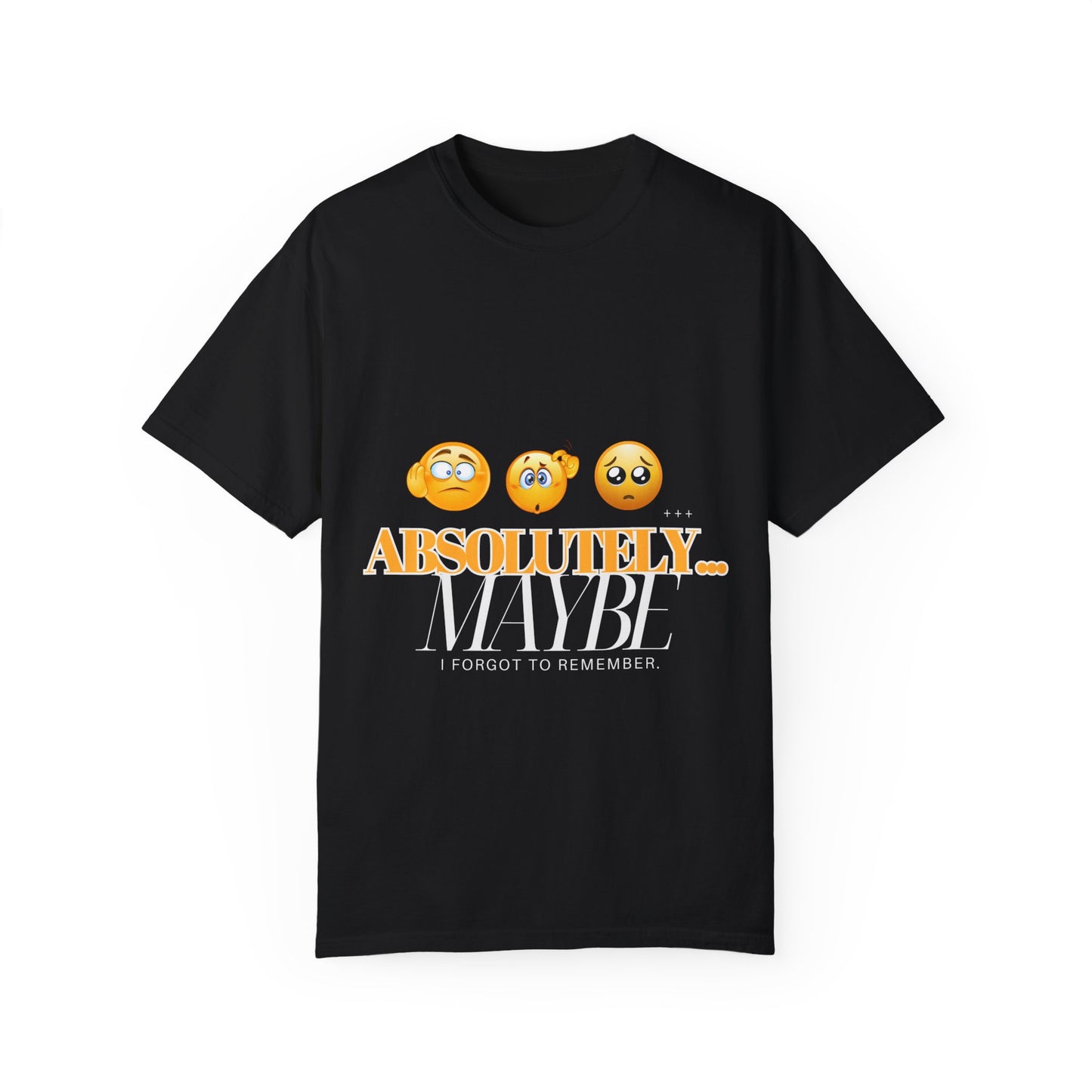 Funny Emoji Unisex T-Shirt - 'Absolutely Maybe' Design