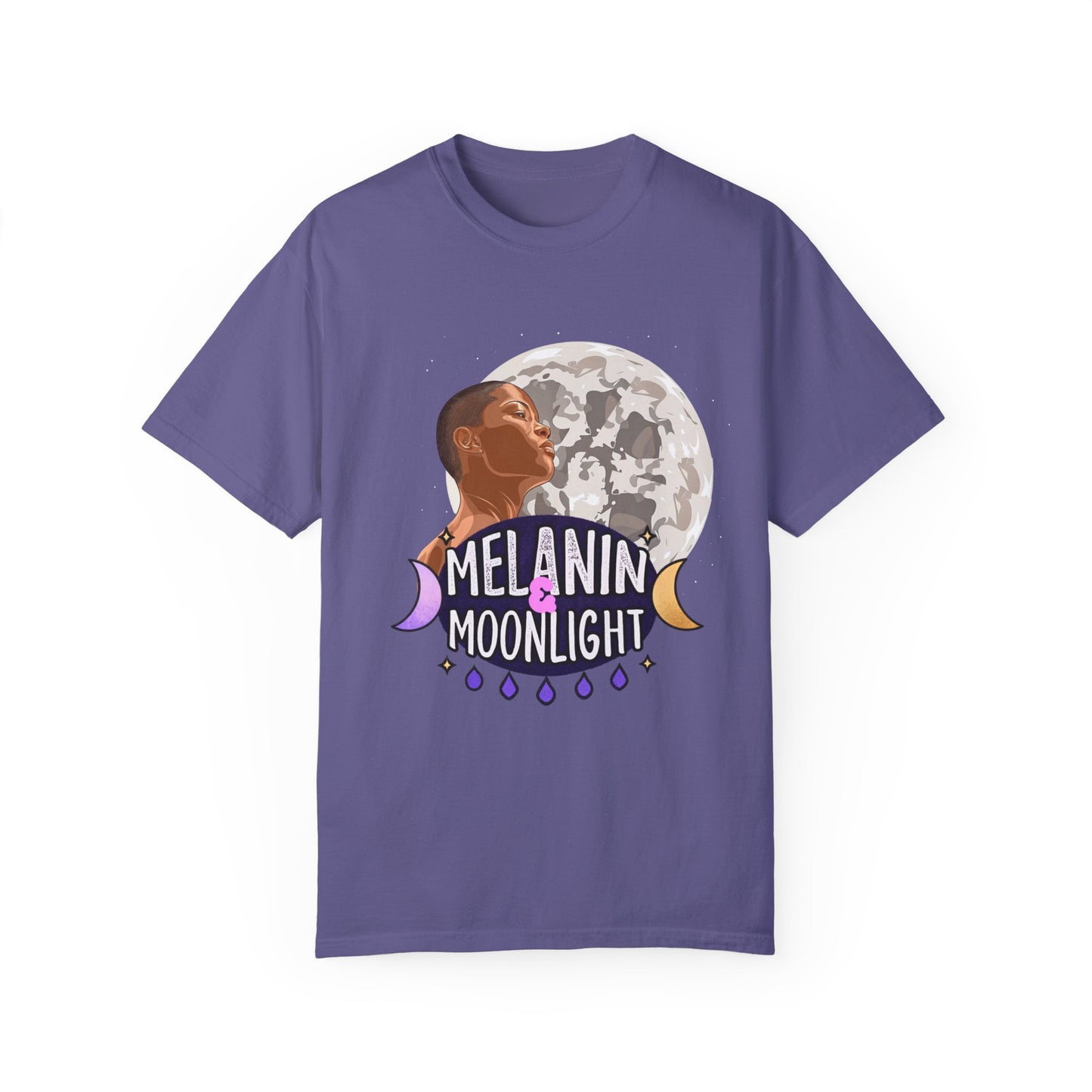 Melanin & Moonlight Unisex Garment-Dyed T-Shirt - Celebrate Cultural Heritage