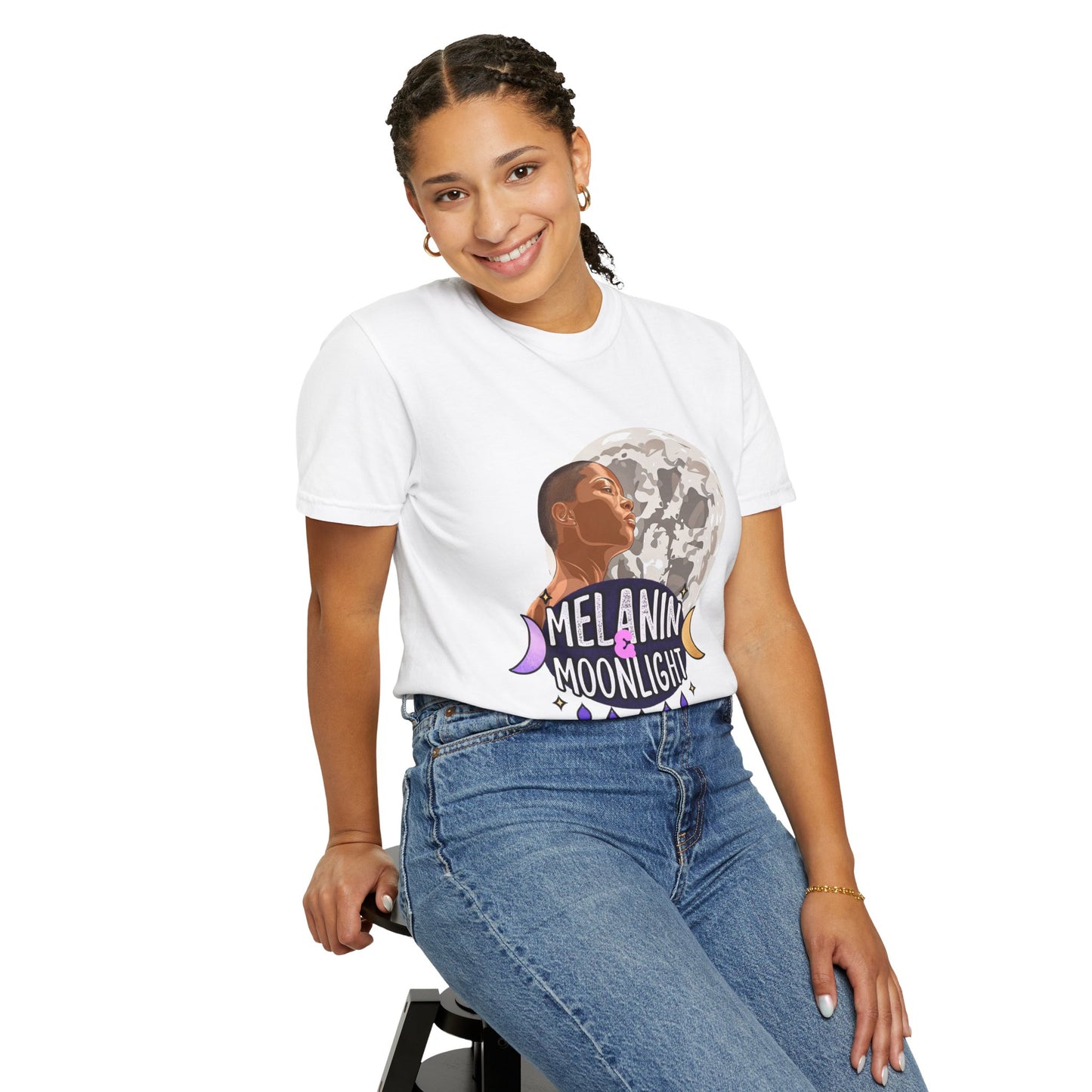 Melanin & Moonlight Unisex Garment-Dyed T-Shirt - Celebrate Cultural Heritage