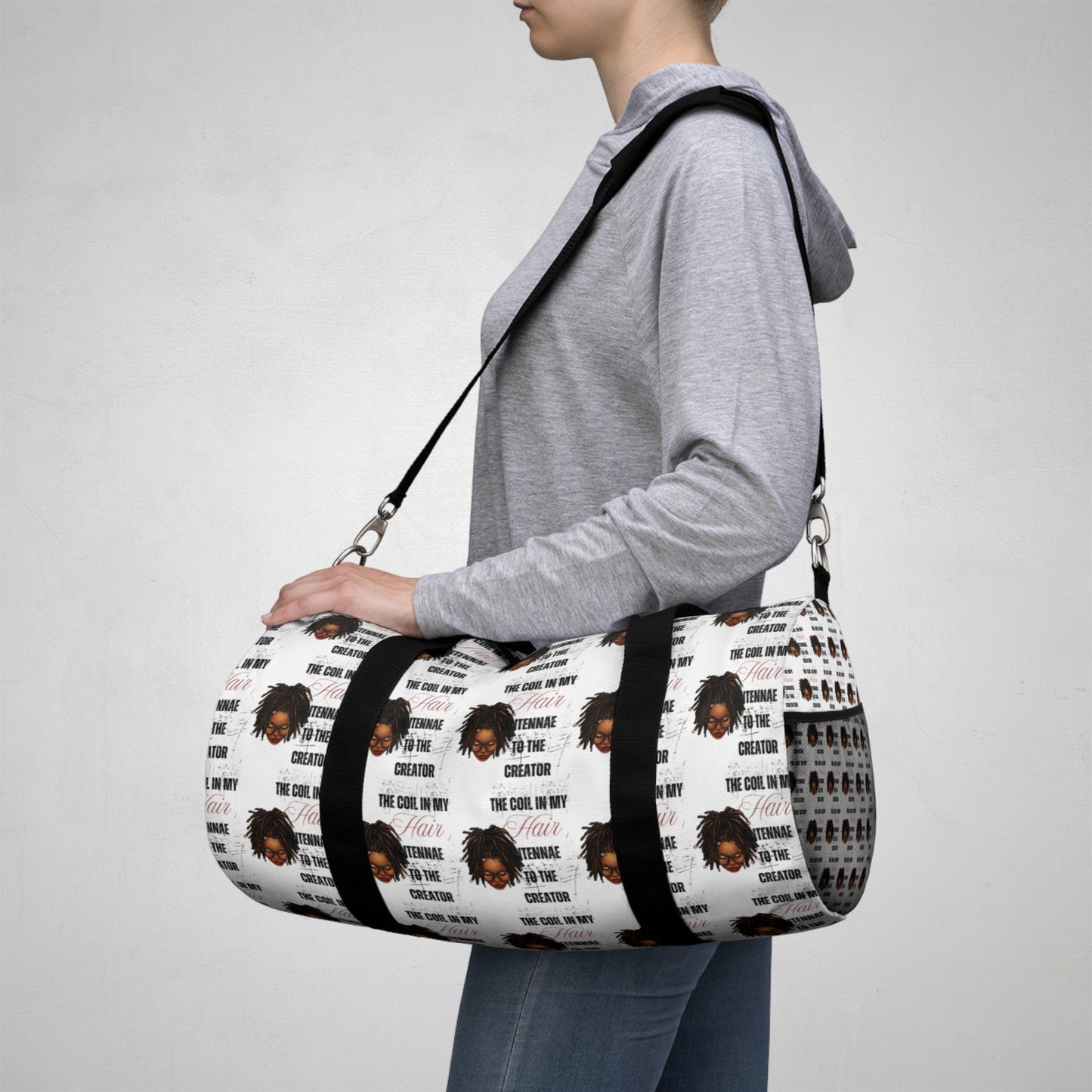 Stylish Natural Hair Duffel Bag - Perfect for Travel & Gym