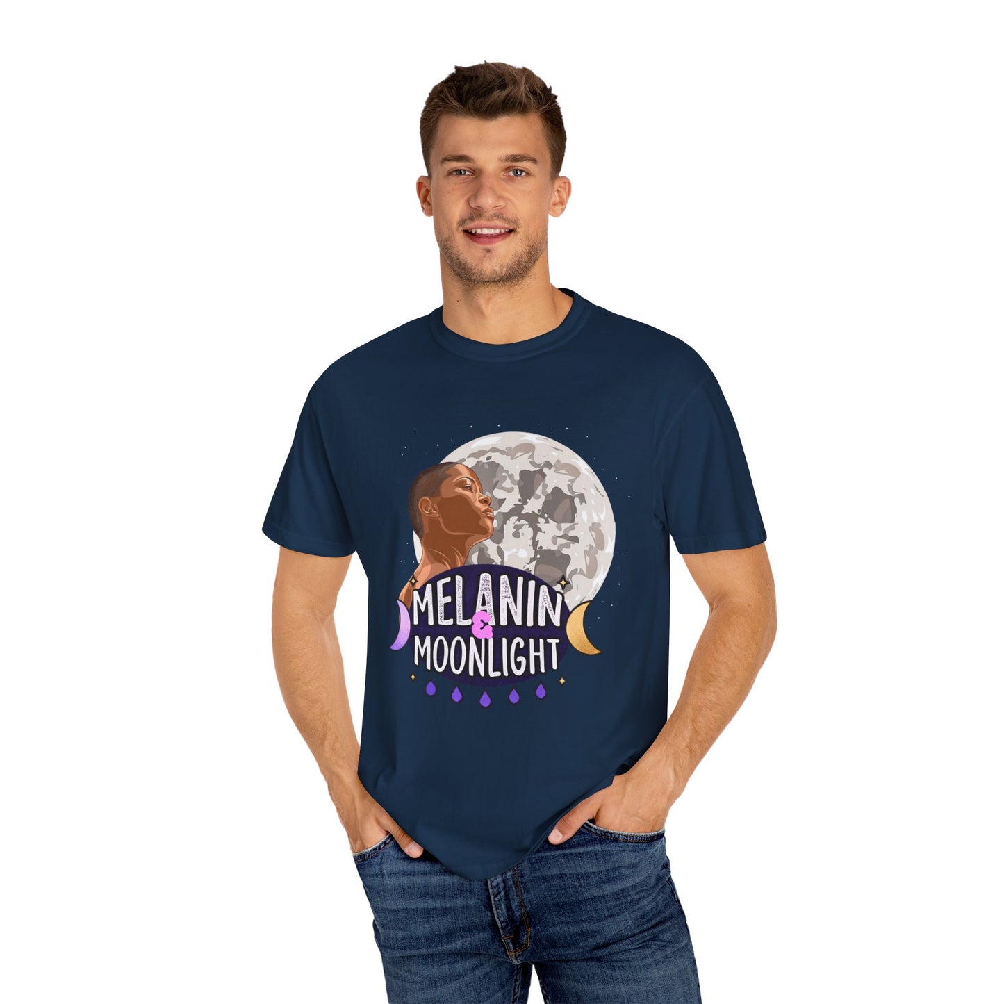 Melanin & Moonlight Unisex Garment-Dyed T-Shirt - Celebrate Cultural Heritage