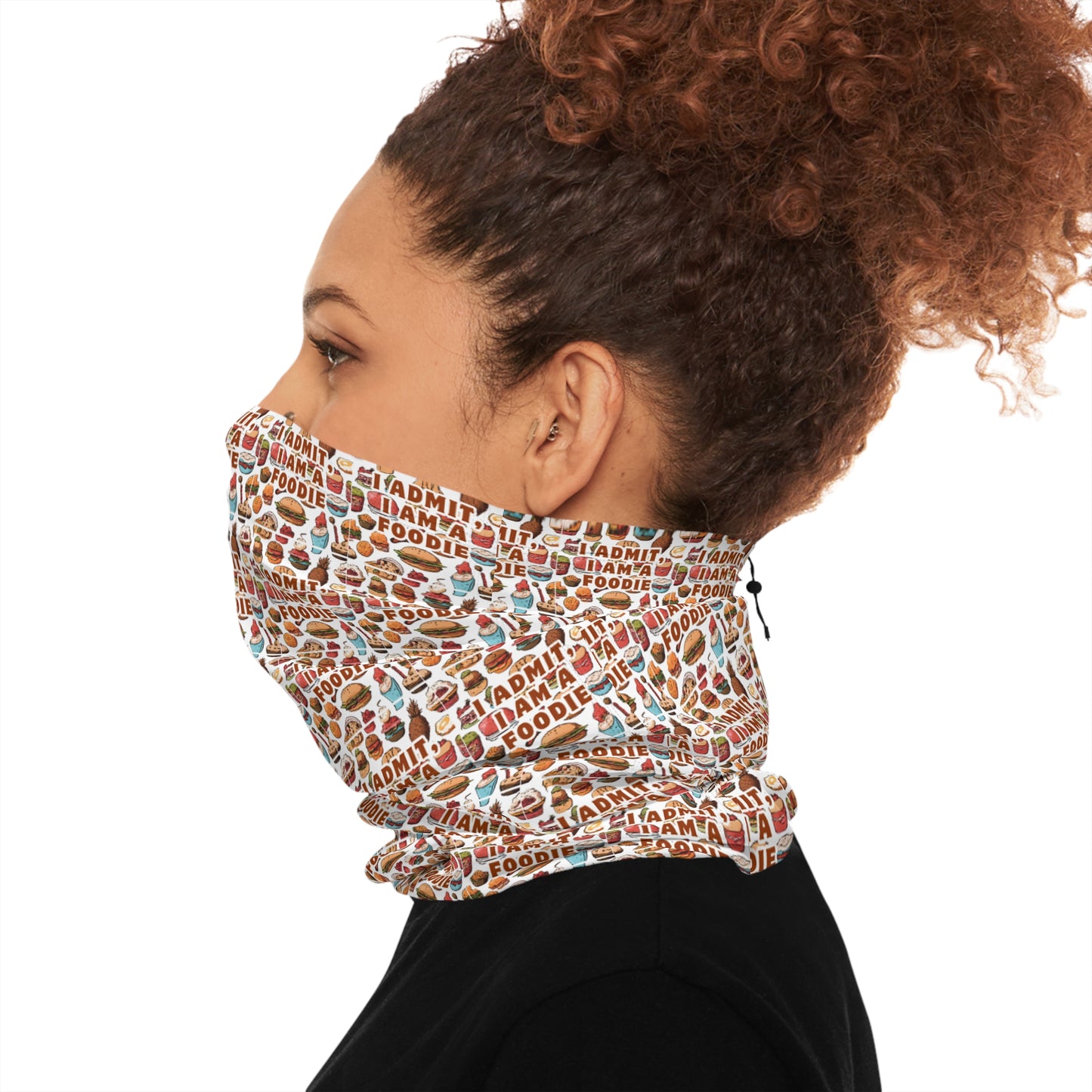 Cozy Winter Neck Gaiter with Fun Food Print