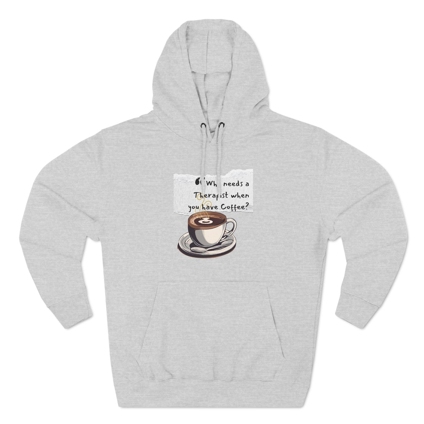 Funny Coffee Therapy Fleece Hoodie - Perfect for Coffee Lovers