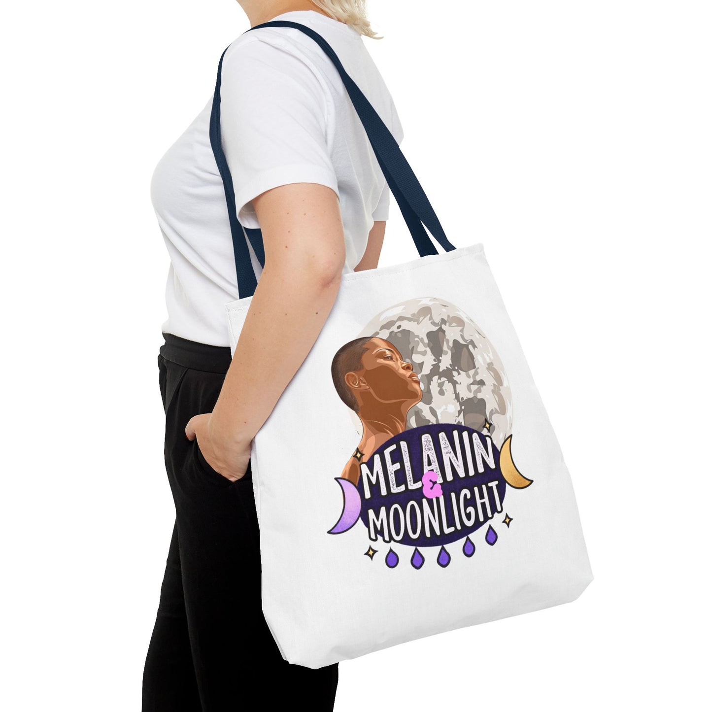 Melanin & Moonlight Inspirational Tote Bag – Perfect for Everyday Use and Celebrations