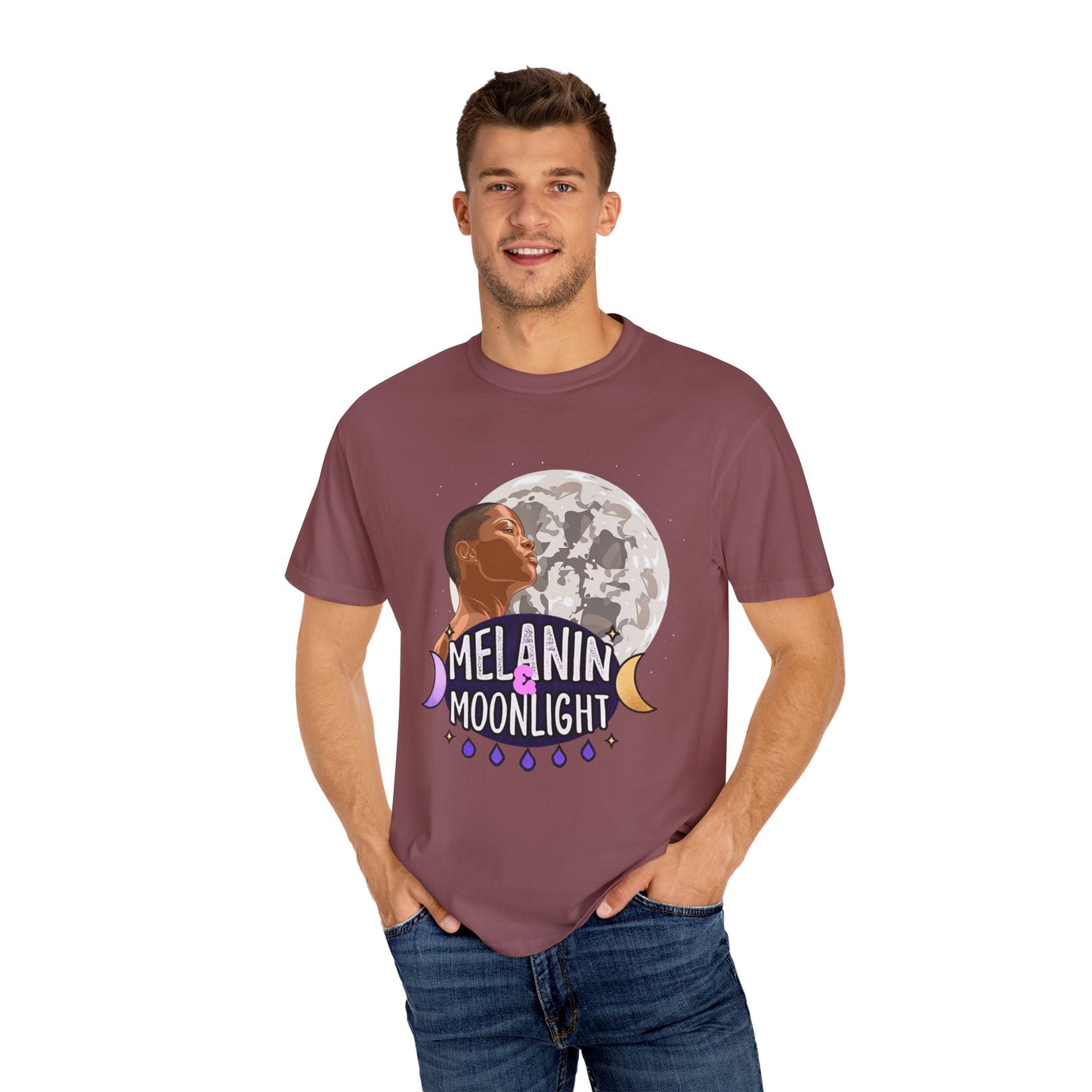 Melanin & Moonlight Unisex Garment-Dyed T-Shirt - Celebrate Cultural Heritage