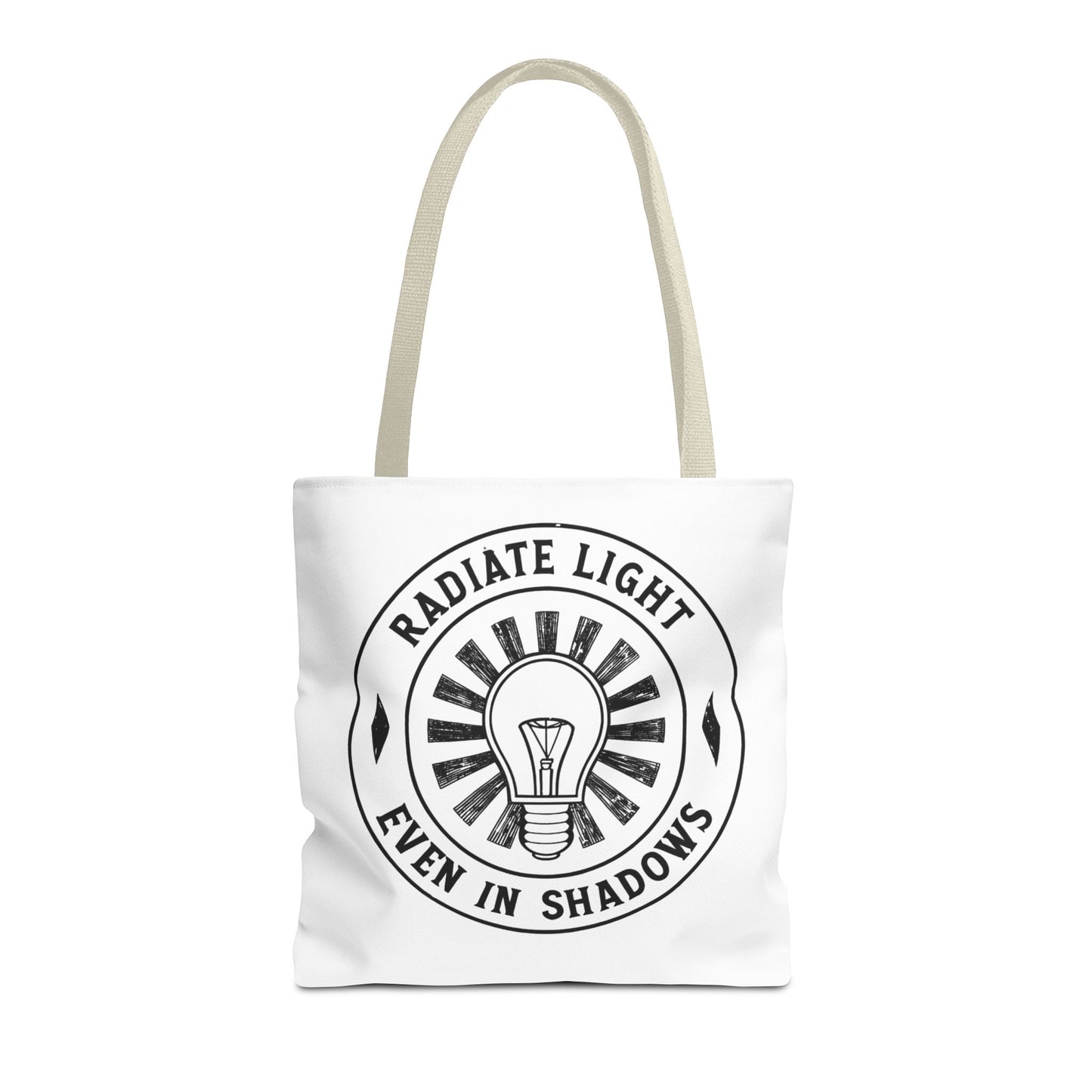 Inspirational Tote Bag - 'Radiate Light Even in Shadows'