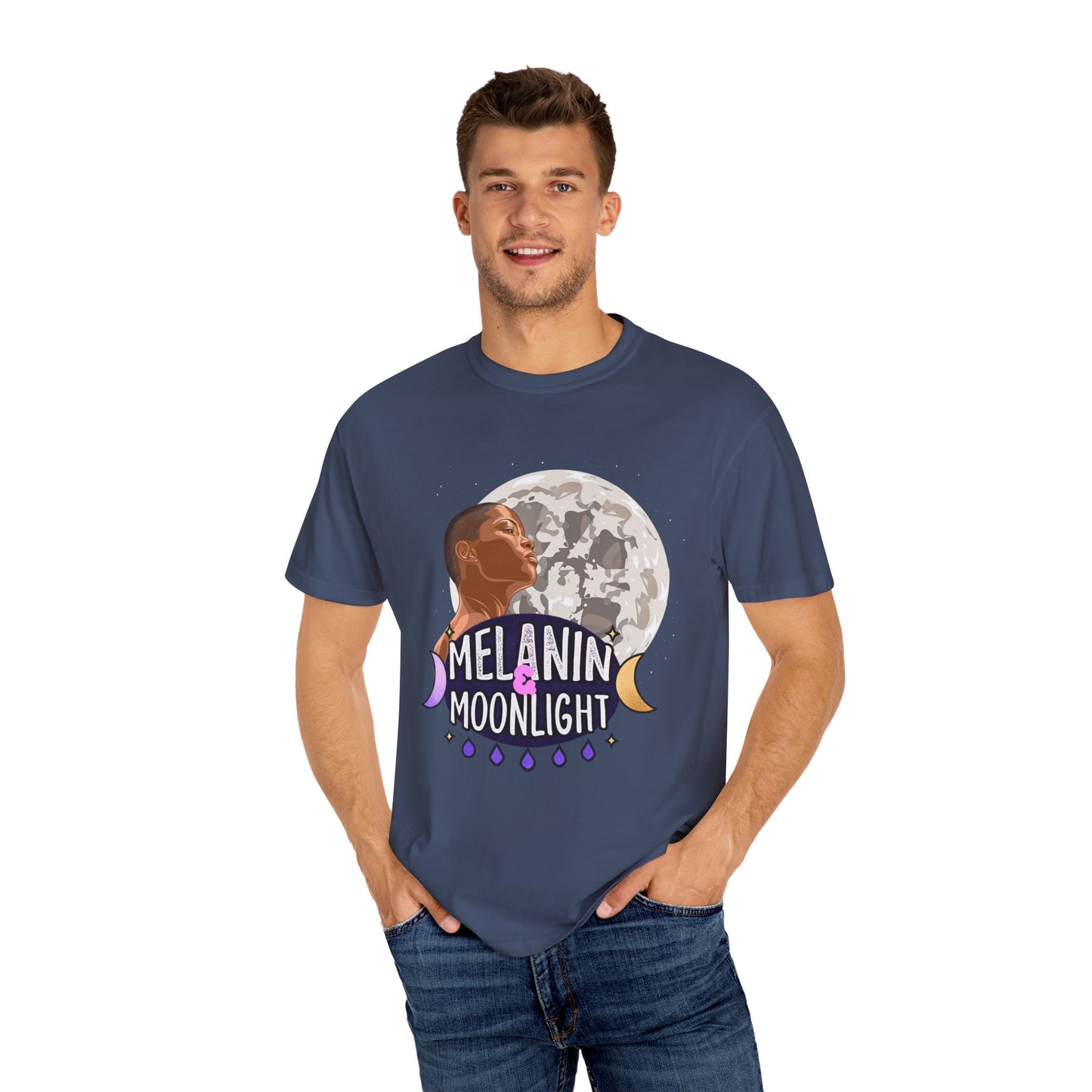 Melanin & Moonlight Unisex Garment-Dyed T-Shirt - Celebrate Cultural Heritage