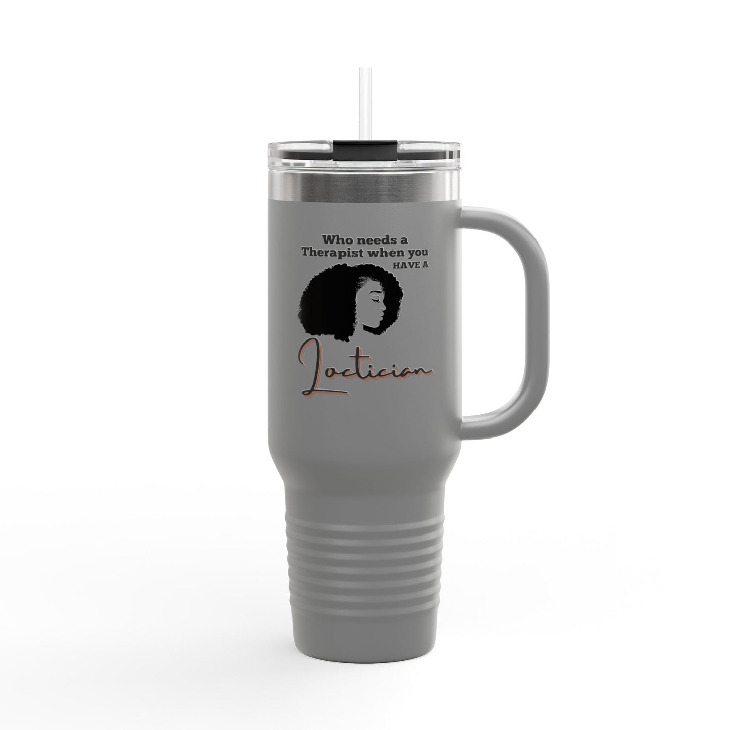 Humorous Insulated Travel Mug - 40oz "Who Needs a Therapist" - Perfect Gift for Hair Stylists