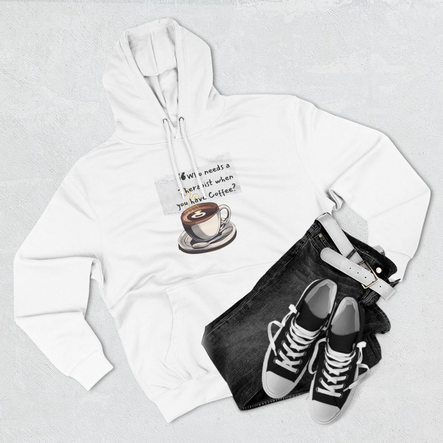 Funny Coffee Therapy Fleece Hoodie - Perfect for Coffee Lovers