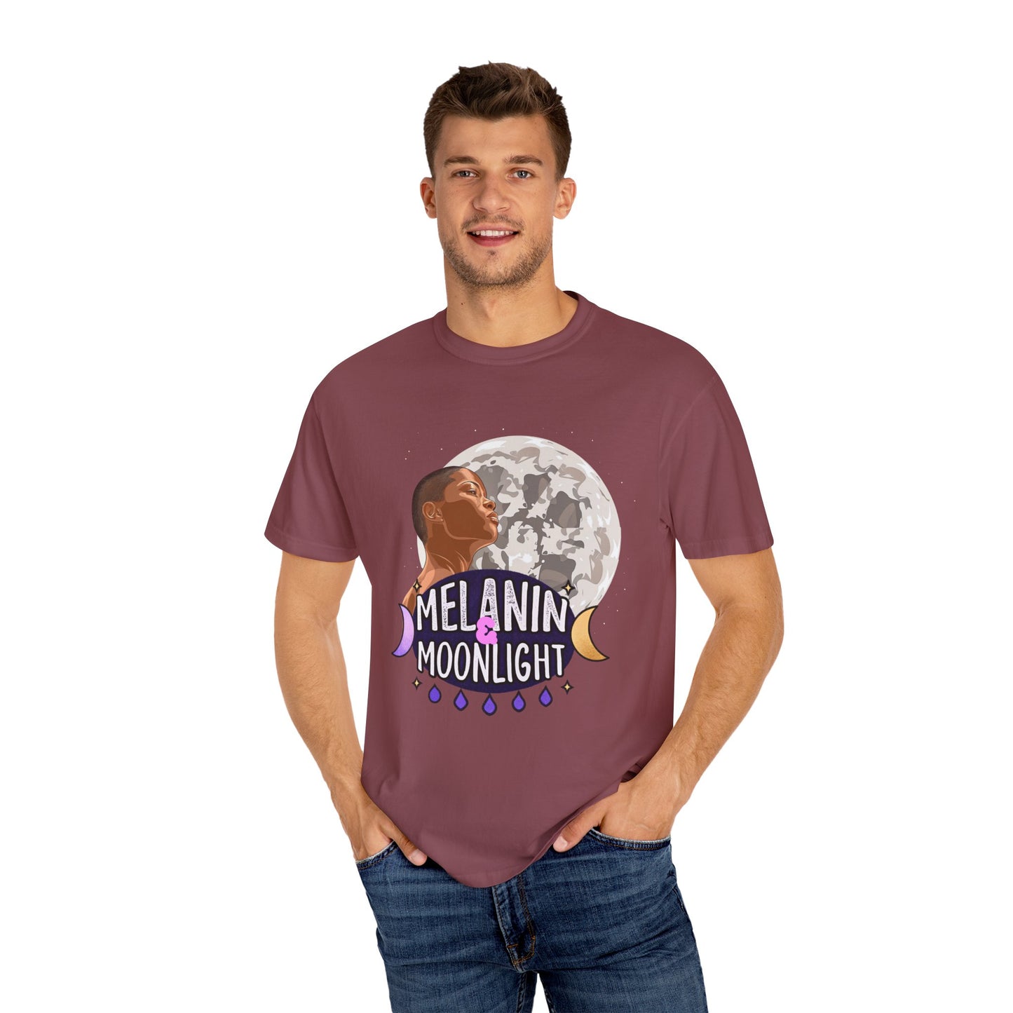 Melanin & Moonlight Unisex Garment-Dyed T-Shirt - Celebrate Cultural Heritage