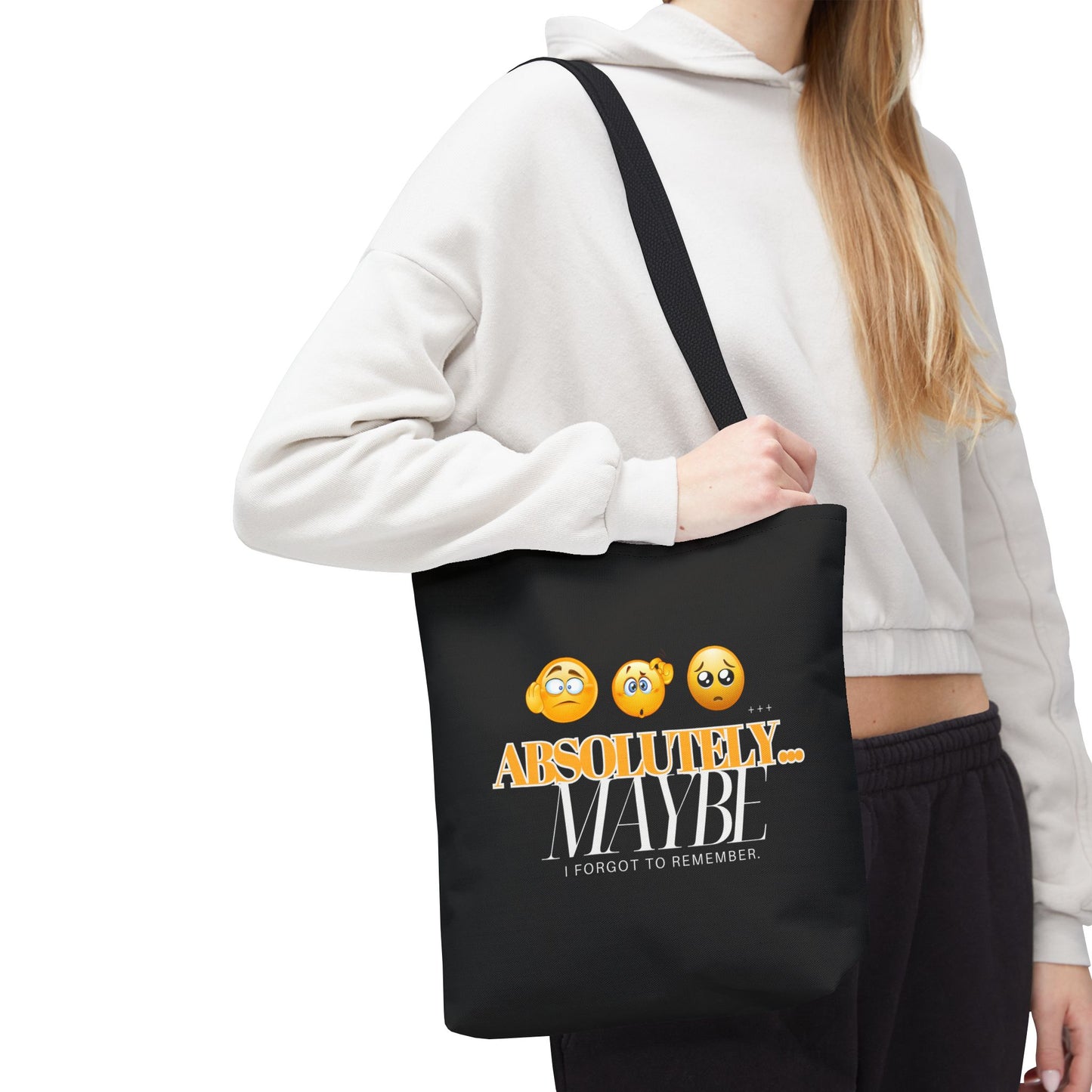 Funny Emoji Tote Bag - 'Absolutely Maybe' - Perfect for Everyday Use & Gifts