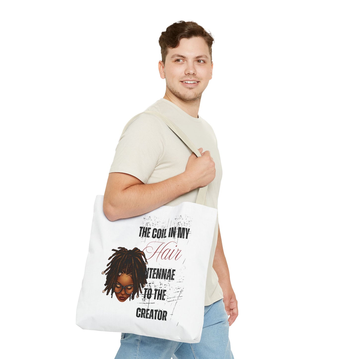 Empowering Black Hair Tote Bag - 'The Coil in My Hair' Design