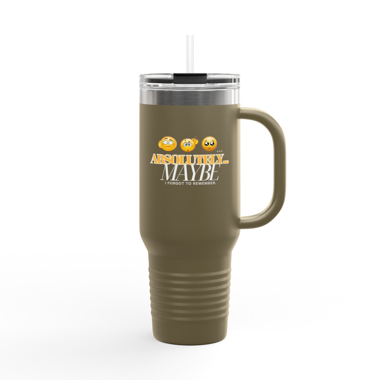 Stylish Insulated Travel Mug with Fun Emoji Design - 40oz