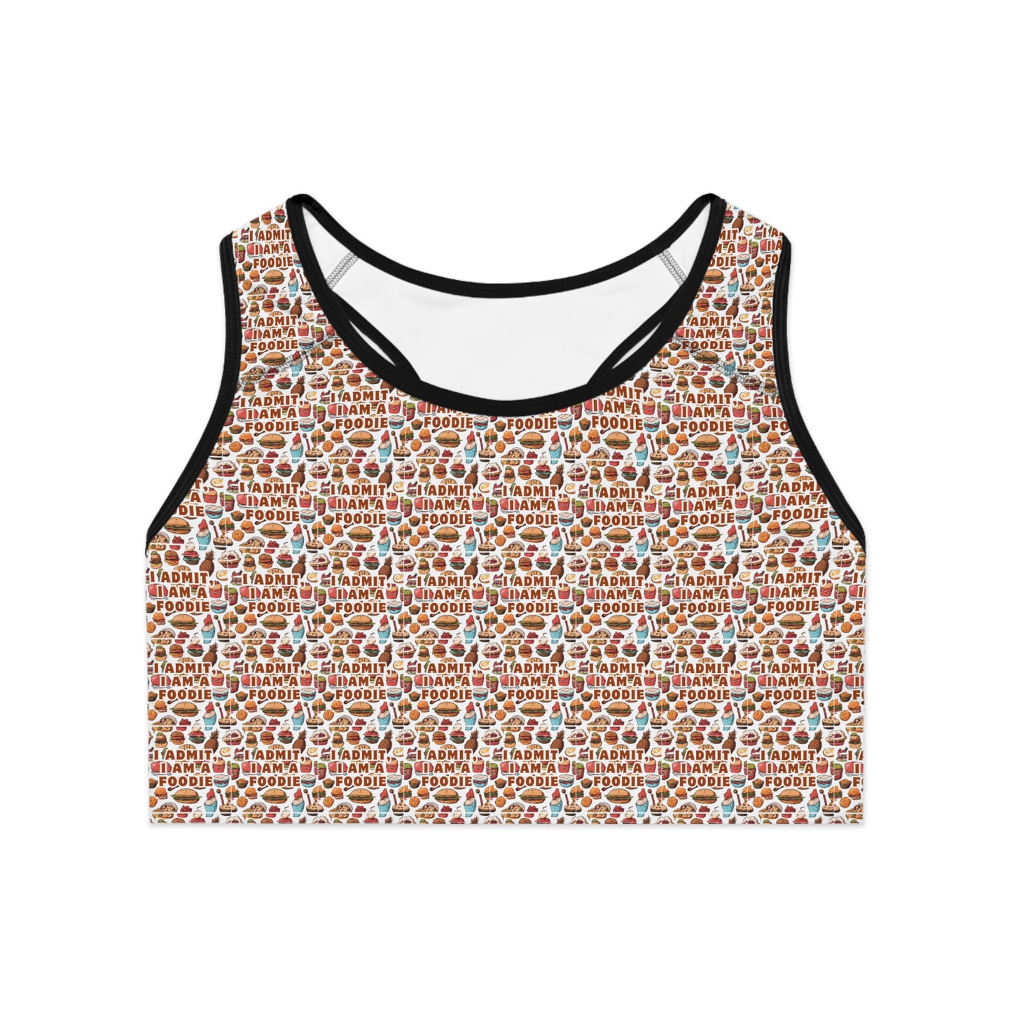 Admit One Sports Bra - Fun & Playful Design for Active Lifestyle