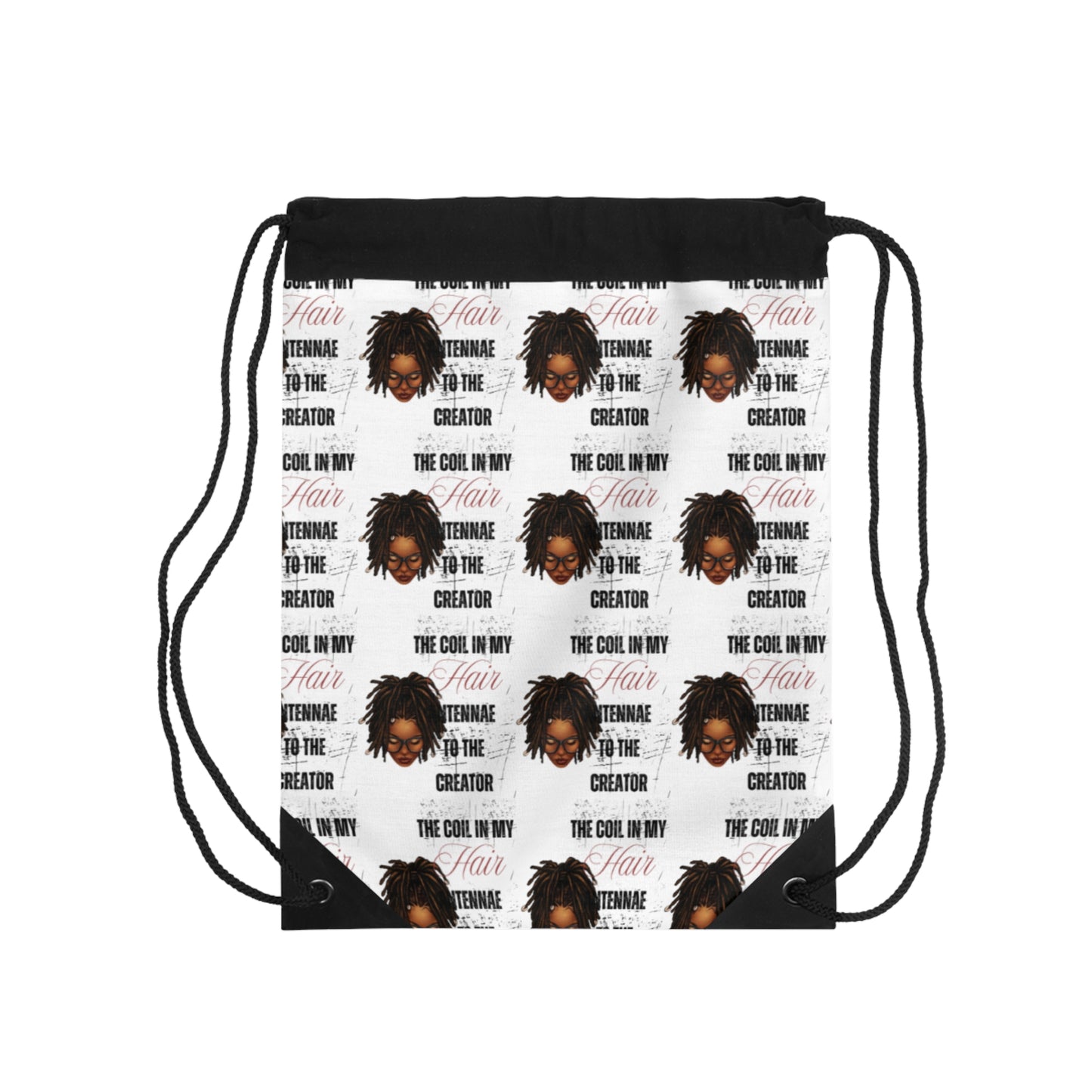 Inspiration Drawstring Bag - "The Coil in My Hair" Design for Creators & Artists